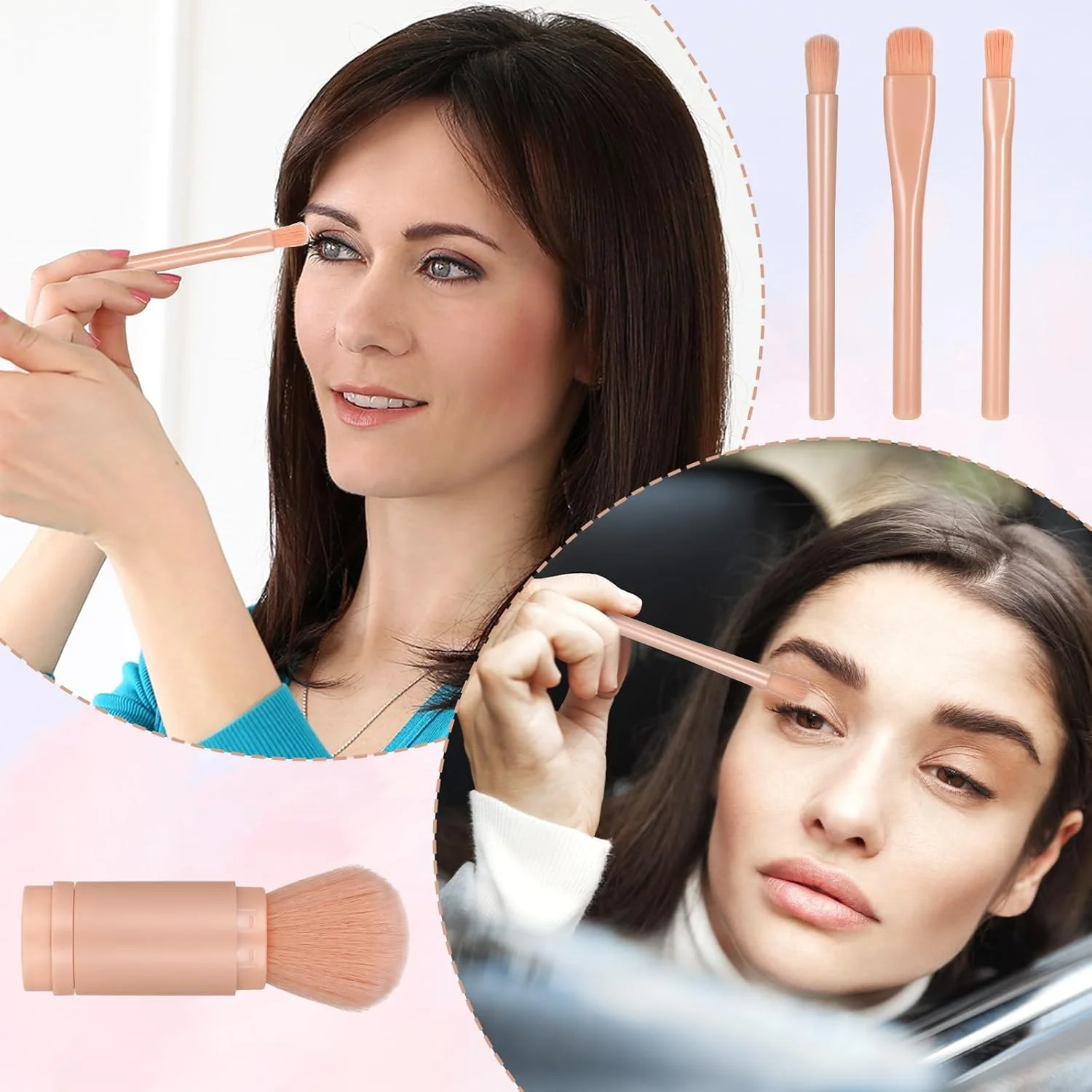 ست برس آرایشی مسافرتی 2 عددی، ست برس آرایشی مینی 4 در 1، برس آرایشی قابل جمع شدن کوچک قابل حمل برای زنان، هایلایتر، سایه چشم، لب، سایه چشم، فونداسیون، پودر ترکیبی لوازم آرایشی ست برس آرایشی مسافرتی 2 عددی، ست برس آرایشی مینی 4 در 1، برس آرایشی قابل جمع شدن کوچک قابل حمل برای زنان، هایلایتر، سایه چشم، لب، سایه چشم، فونداسیون، پودر ترکیبی لوازم آرایشی