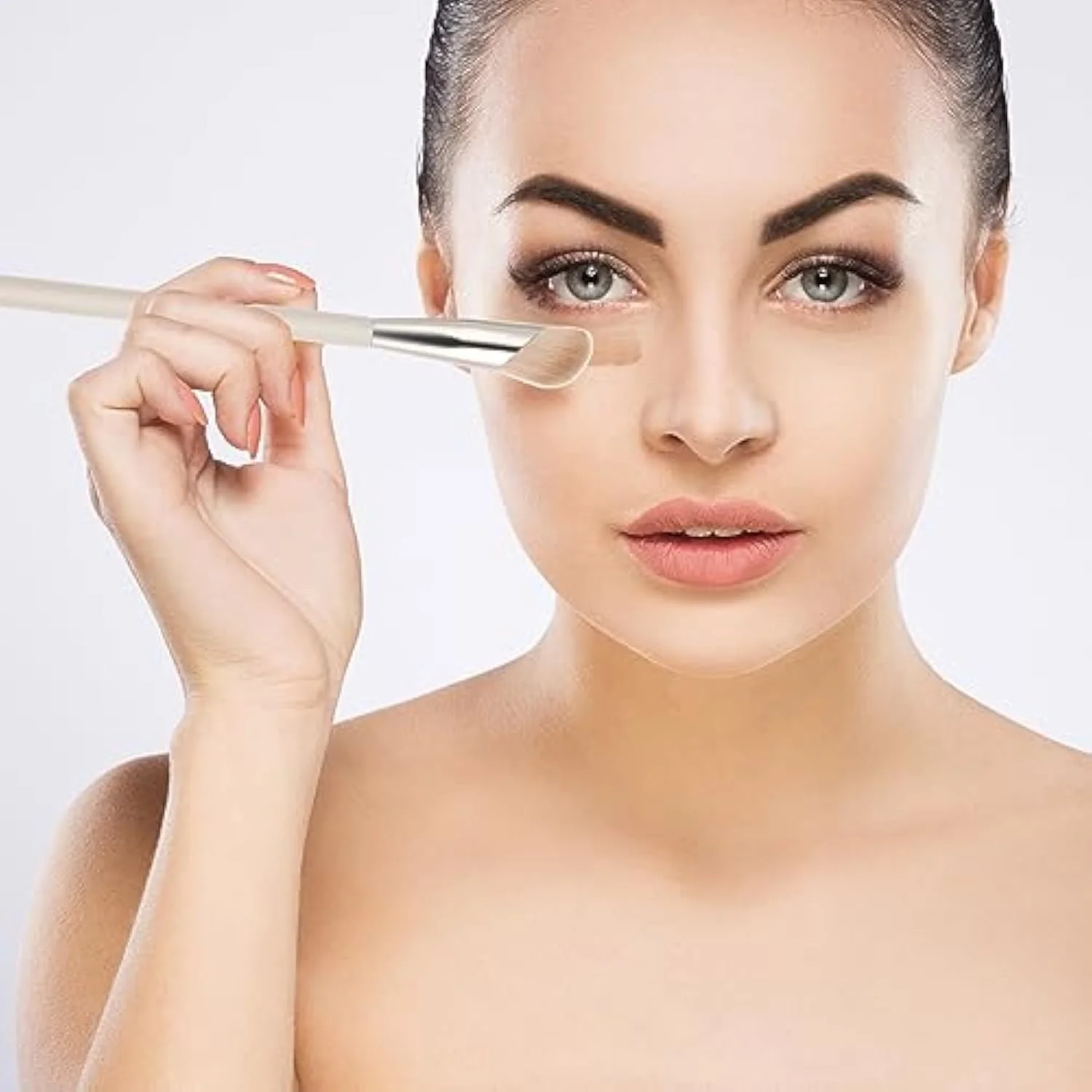 ست 2 عددی براش کانسیلر زاویه دار برای زیر چشم و کانتور بینی، براش ترکیبی دقیق آرایش برای کرم پودر، رژگونه و حلقه های تیره ست 2 عددی براش کانسیلر زاویه دار برای زیر چشم و کانتور بینی، براش ترکیبی دقیق آرایش برای کرم پودر، رژگونه و حلقه های تیره