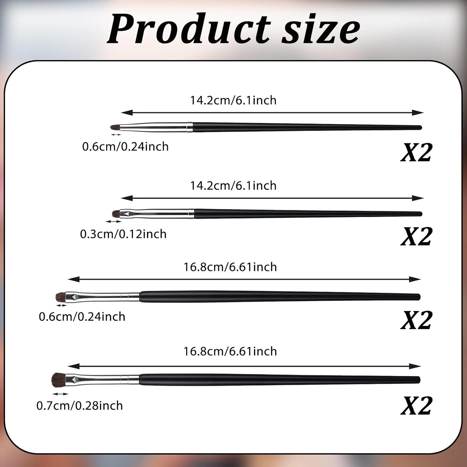 ست برس آرایشی 16 عددی مینی Smudge برای خط چشم، برس سایه چشم، برس خط چشم برای پودر، ژل، کرم، کانسیلر مایع - برس خط چشم، ترکیب کننده، هایلایت - برس موی نرم طبیعی اسب