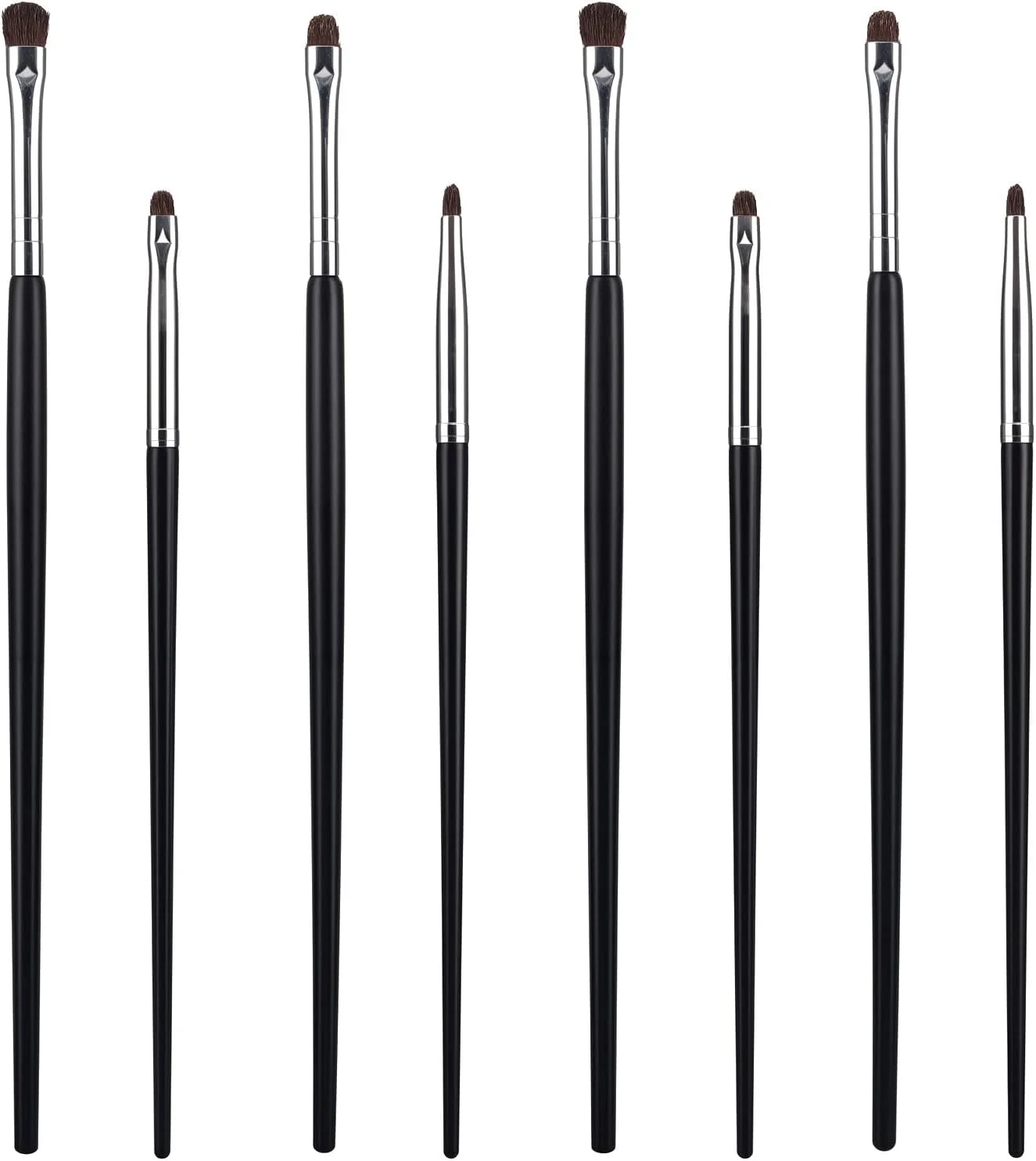 ست برس آرایشی 16 عددی مینی Smudge برای خط چشم، برس سایه چشم، برس خط چشم برای پودر، ژل، کرم، کانسیلر مایع - برس خط چشم، ترکیب کننده، هایلایت - برس موی نرم طبیعی اسب