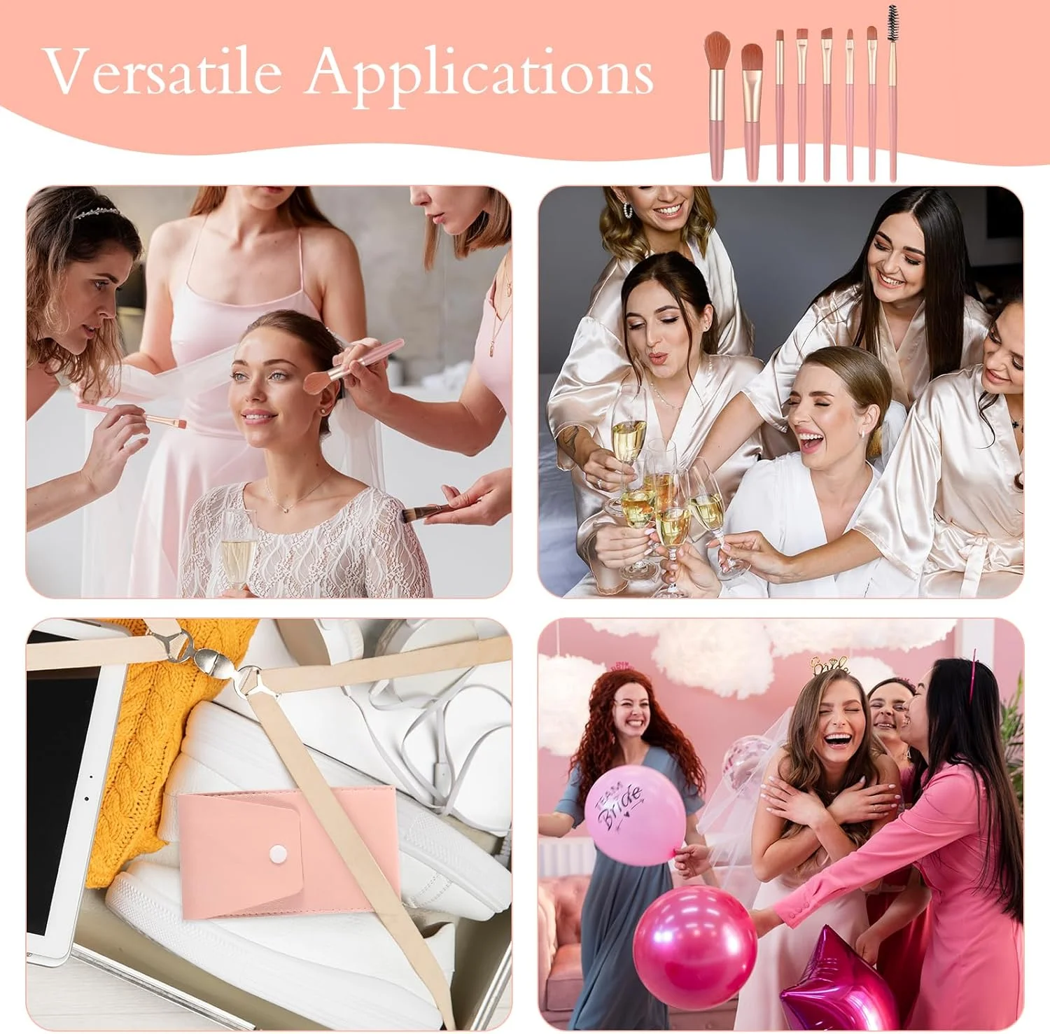 ست 16 عددی برس آرایشی مسافرتی، برس های آرایشی فونداسیون صورت با الیاف مصنوعی، هدیه ساقدوش عروس با کیف آرایشی مسافرتی برای عروسی، هدیه جشن عروسی، مهمانی مجردی (صورتی) ست 16 عددی برس آرایشی مسافرتی، برس های آرایشی فونداسیون صورت با الیاف مصنوعی، هدیه ساقدوش عروس با کیف آرایشی مسافرتی برای عروسی، هدیه جشن عروسی، مهمانی مجردی (صورتی)