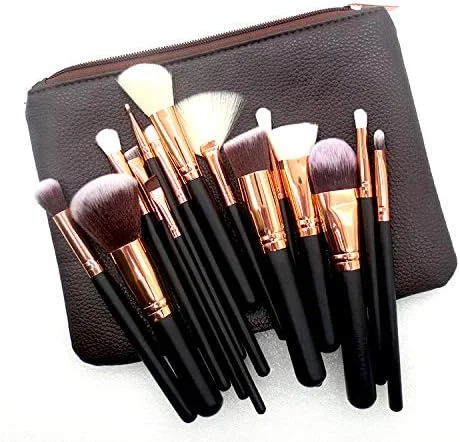 ست 15 عددی برس آرایشی حرفه ای، کیت ابزار برس آرایش شامل برس های کرم پودر، کانسیلر، سایه چشم، رژگونه به همراه کیف برای ترکیب سایه چشم ست 15 عددی برس آرایشی حرفه ای، کیت ابزار برس آرایش شامل برس های کرم پودر، کانسیلر، سایه چشم، رژگونه به همراه کیف برای ترکیب سایه چشم