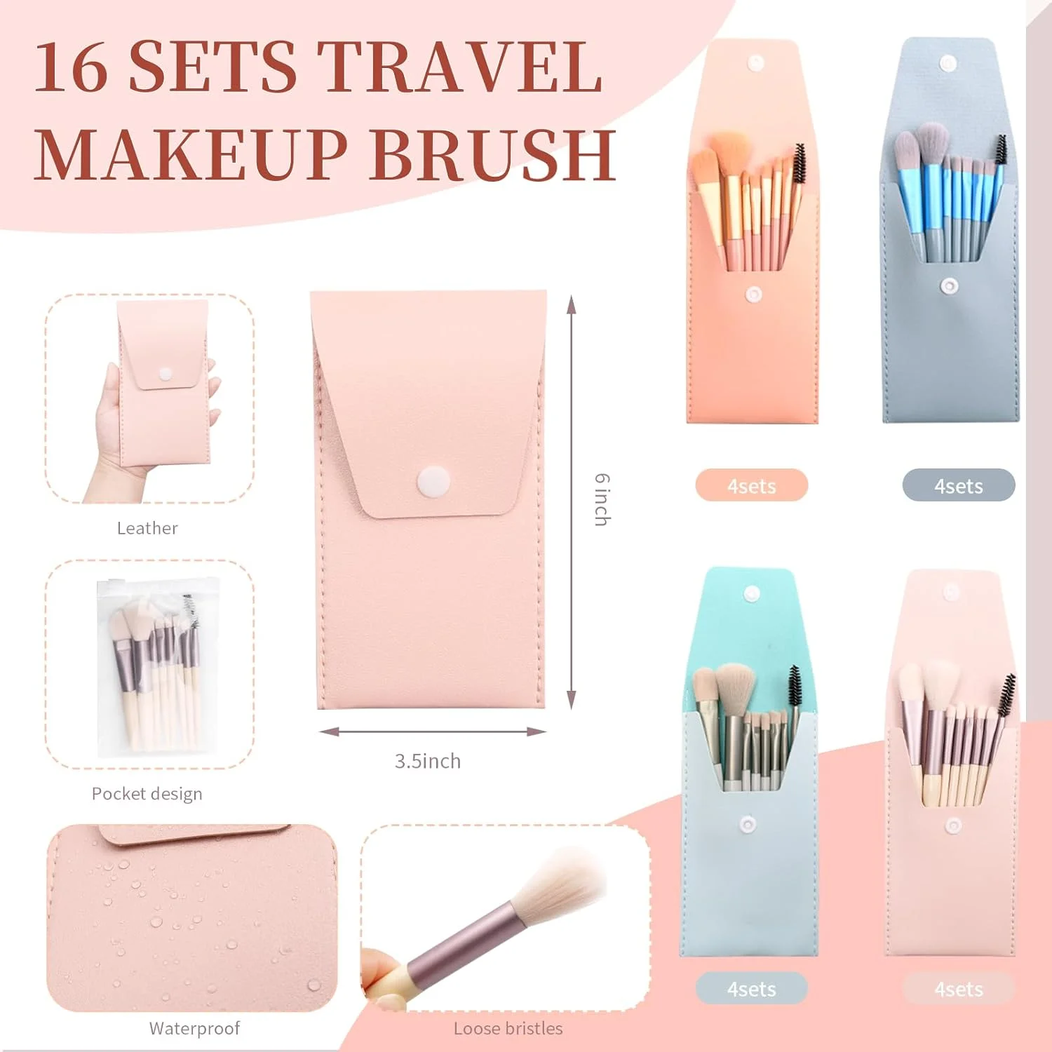 مجموعه 16 عددی برس آرایشی مسافرتی Olutacot، برس های آرایشی صورت با الیاف مصنوعی، هدیه ساقدوش عروس، برس کرم پودر با کیف آرایشی مسافرتی برای عروسی، هدیه جشن عروسی، هدیه مهمانی مجردی (4 رنگ) مجموعه 16 عددی برس آرایشی مسافرتی Olutacot، برس های آرایشی صورت با الیاف مصنوعی، هدیه ساقدوش عروس، برس کرم پودر با کیف آرایشی مسافرتی برای عروسی، هدیه جشن عروسی، هدیه مهمانی مجردی (4 رنگ)