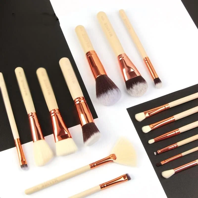 ست 15 عددی برس آرایشی، ابزار زیبایی برای پودر، کرم پودر، کانتور، سایه چشم و آرایش