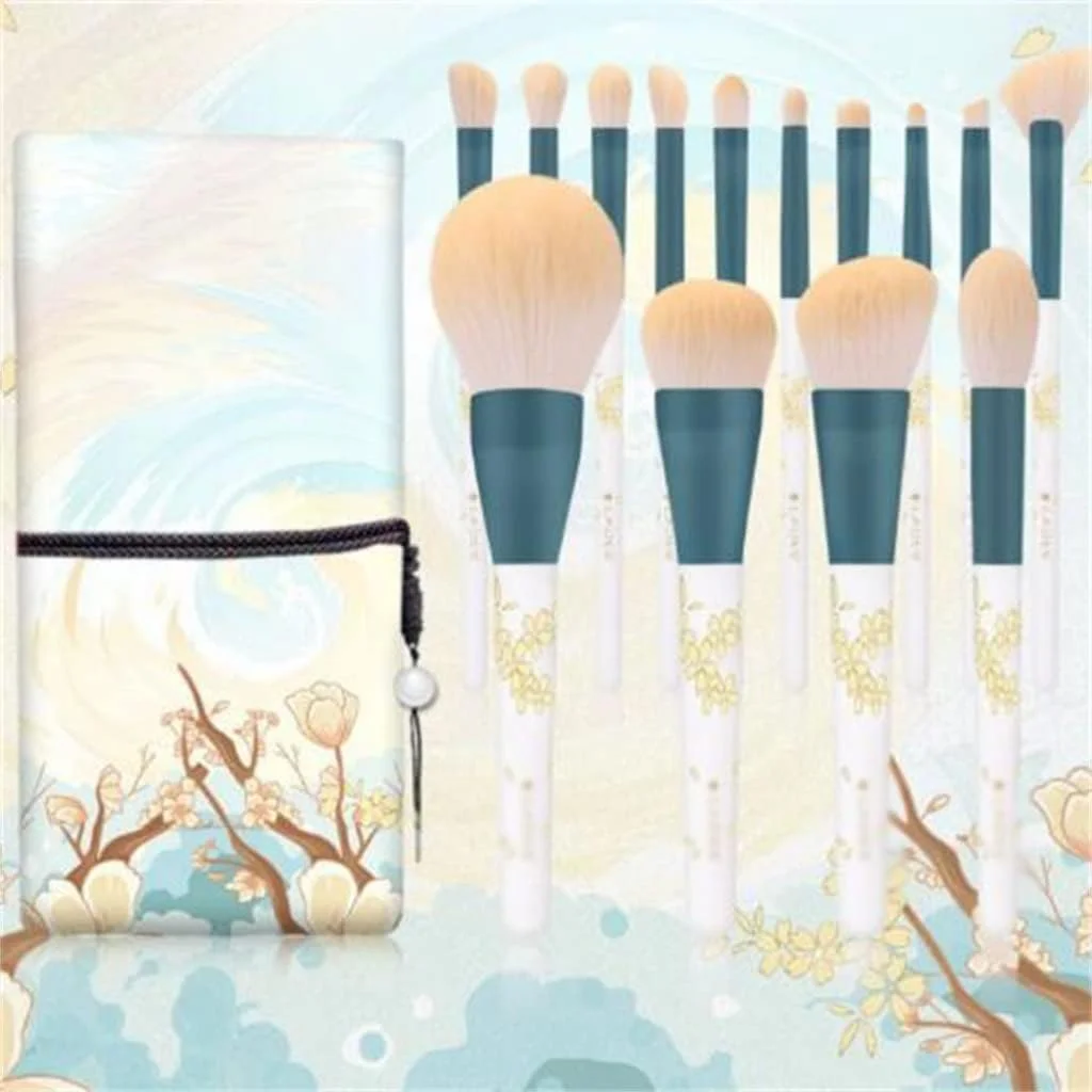 ست 14 عددی برس آرایشی حرفه ای، برس نقطه گذاری، تجهیزات زیبایی، حمل آسان