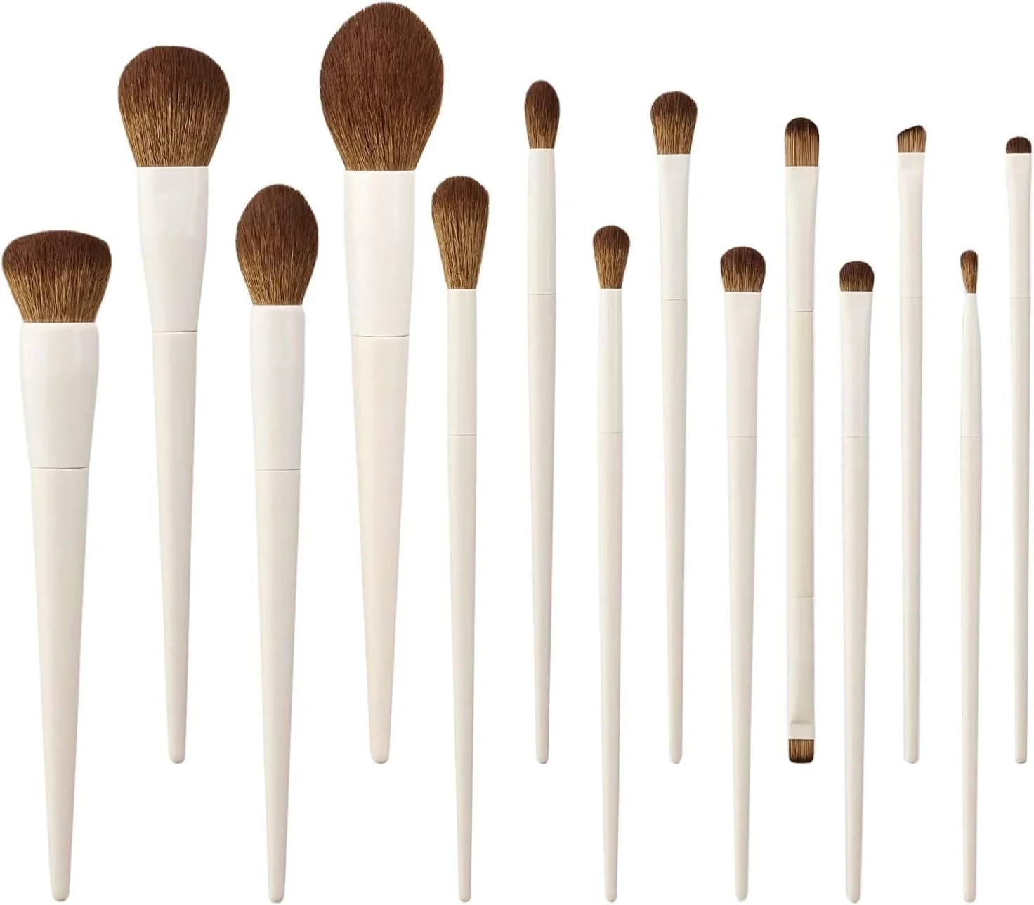 ست 14 عددی برس آرایشی، ست برس های آرایشی، ایده آل برای محصولات مایع، کرمی یا معدنی، برای کانتور کانسیلر کرم پودر سایه چشم ترکیب خط چشم پودر رژگونه، برای آرایش صورت و چشم