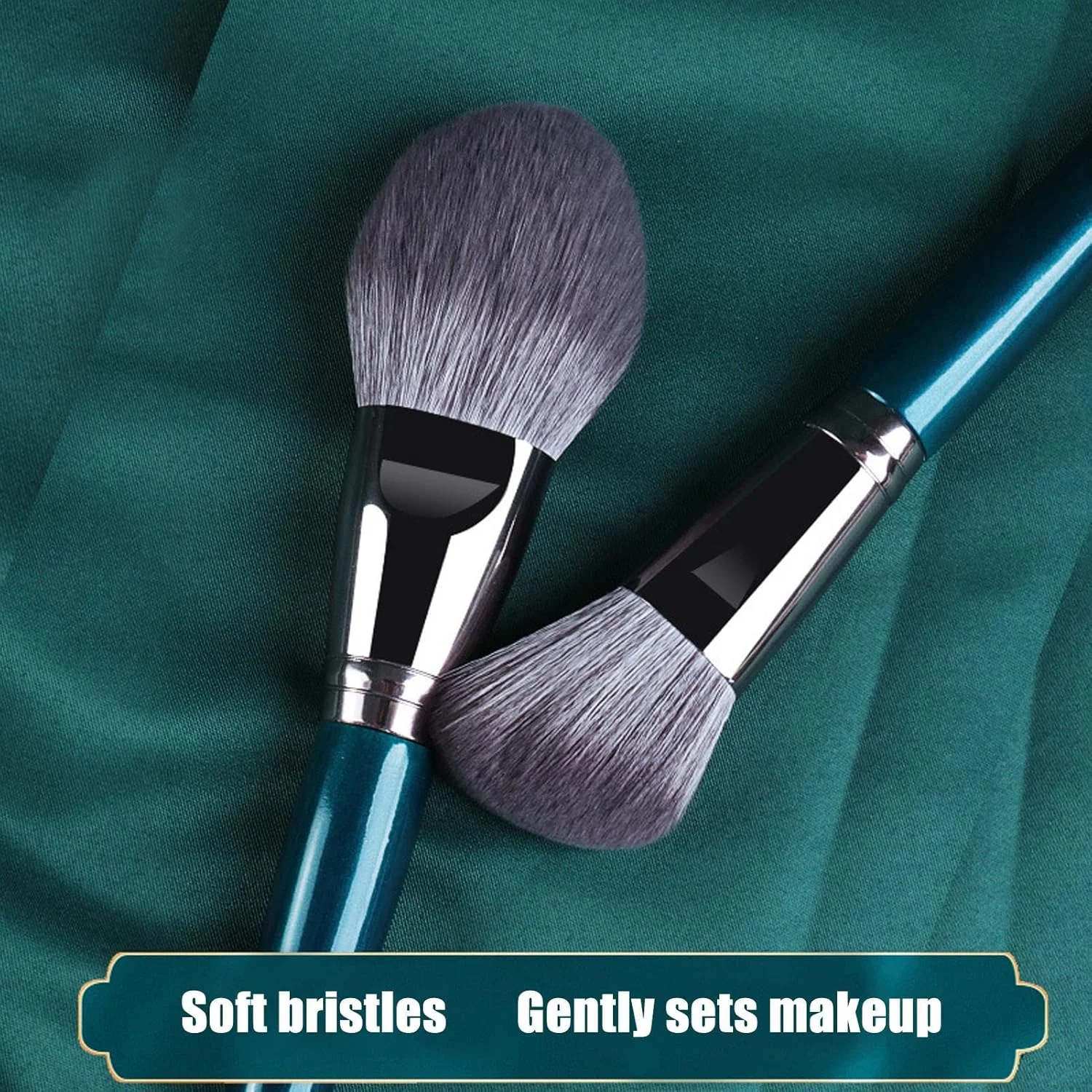 ست 14 عددی برس آرایشی قابل حمل نرم، برس های ترکیبی لوازم آرایشی، برس های سایه چشم و کرم پودر صورت