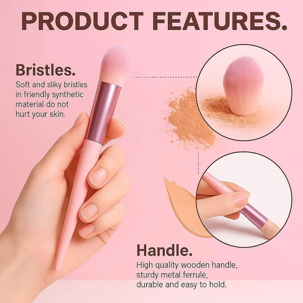 ست ۱۳ عددی برس آرایشی حرفه ای وگان برای صورت و چشم، برس های آرایشی برای پودر، ترکیب، کرم پودر، سایه چشم، کانتور، موهای نرم و متراکم مصنوعی، چوب توس | شامل کیف مسافرتی | صورتی