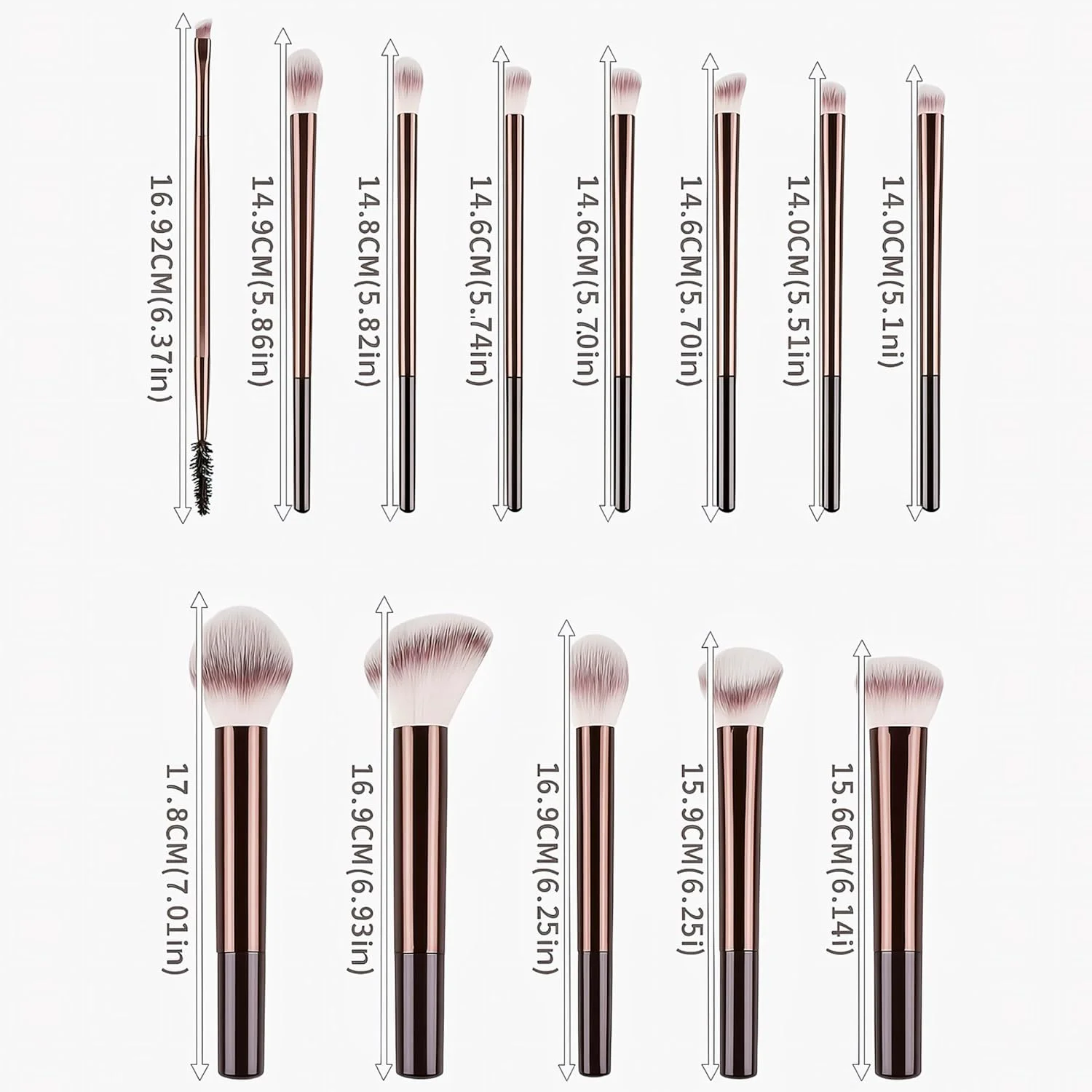 ست برس آرایشی 13 تکه با کیف و 3 اسفنج آرایشی | کیت برس آرایشی حرفه ای برای کرم پودر، پودر، رژگونه، سایه چشم | لوازم ضروری مسافرتی