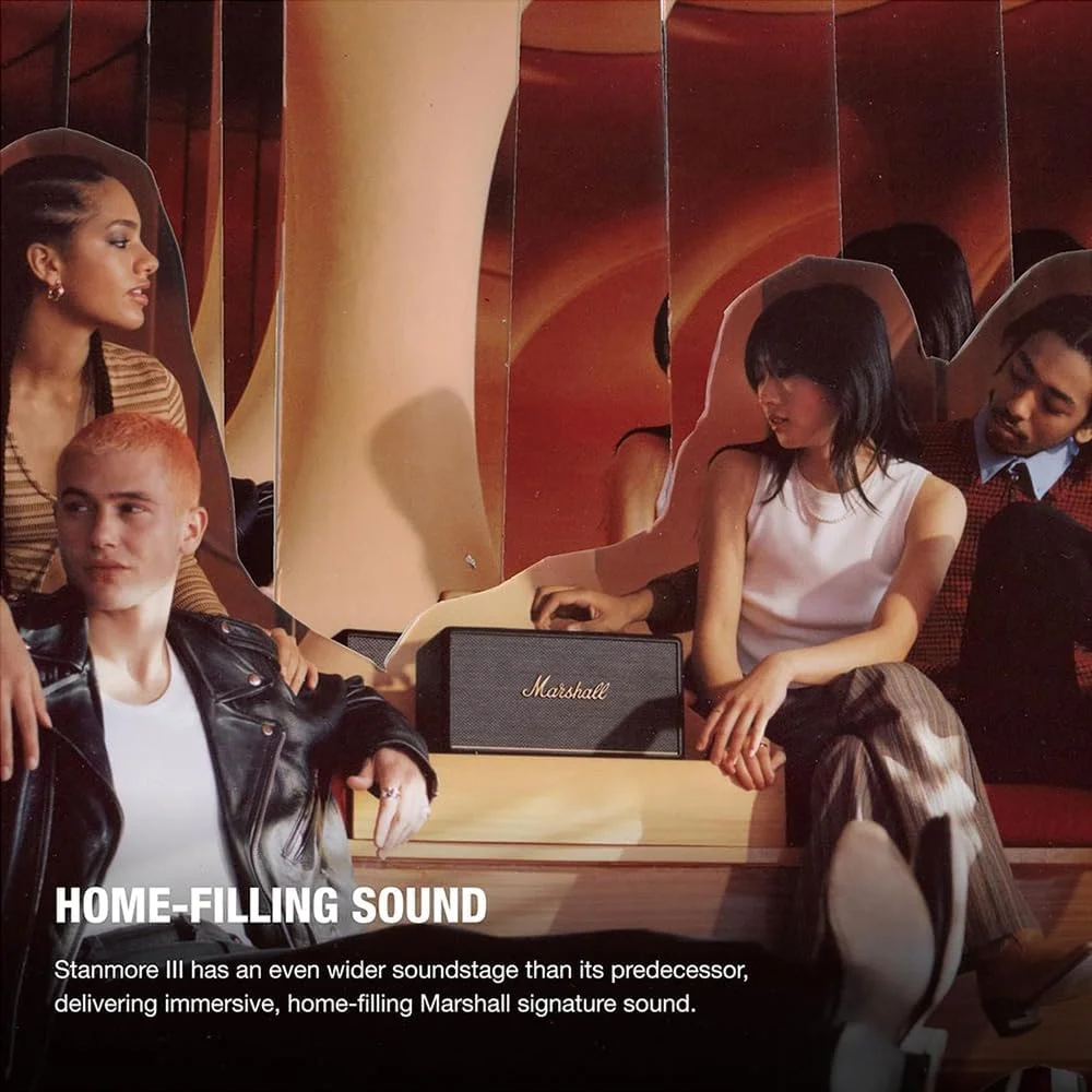 اسپیکر بی سیم خانگی 50 واتی مارشال Stanmore III، مشکی، سایز واحد اسپیکر بی سیم خانگی 50 واتی مارشال Stanmore III، مشکی، سایز واحد