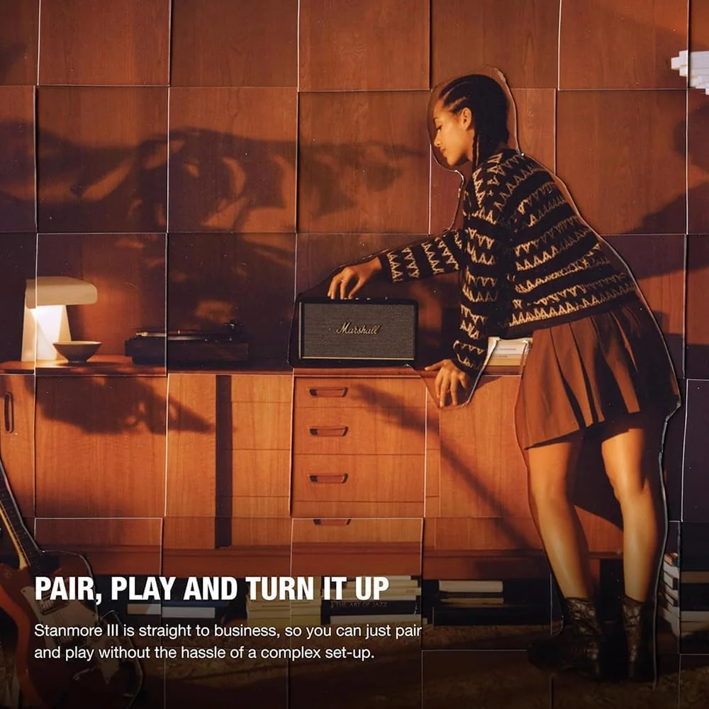 اسپیکر بی سیم خانگی 50 واتی مارشال Stanmore III، مشکی، سایز واحد اسپیکر بی سیم خانگی 50 واتی مارشال Stanmore III، مشکی، سایز واحد