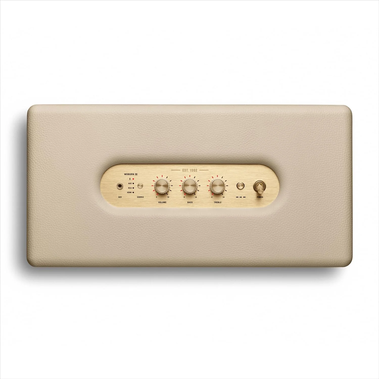 اسپیکر بلوتوثی بی سیم مارشال Woburn III، کرم، سایز واحد اسپیکر بلوتوثی بی سیم مارشال Woburn III، کرم، سایز واحد