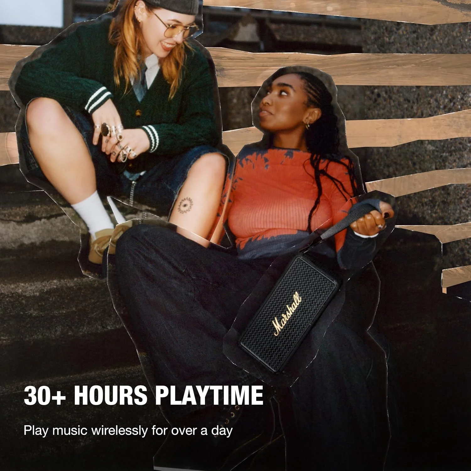 اسپیکر بلوتوثی قابل حمل مارشال مدل Middleton II برای ماجراجویی در فضای باز، 30+ ساعت پخش بی سیم، ضد آب IP67 60W - مشکی و طلایی اسپیکر بلوتوثی قابل حمل مارشال مدل Middleton II برای ماجراجویی در فضای باز، 30+ ساعت پخش بی سیم، ضد آب IP67 60W - مشکی و طلایی