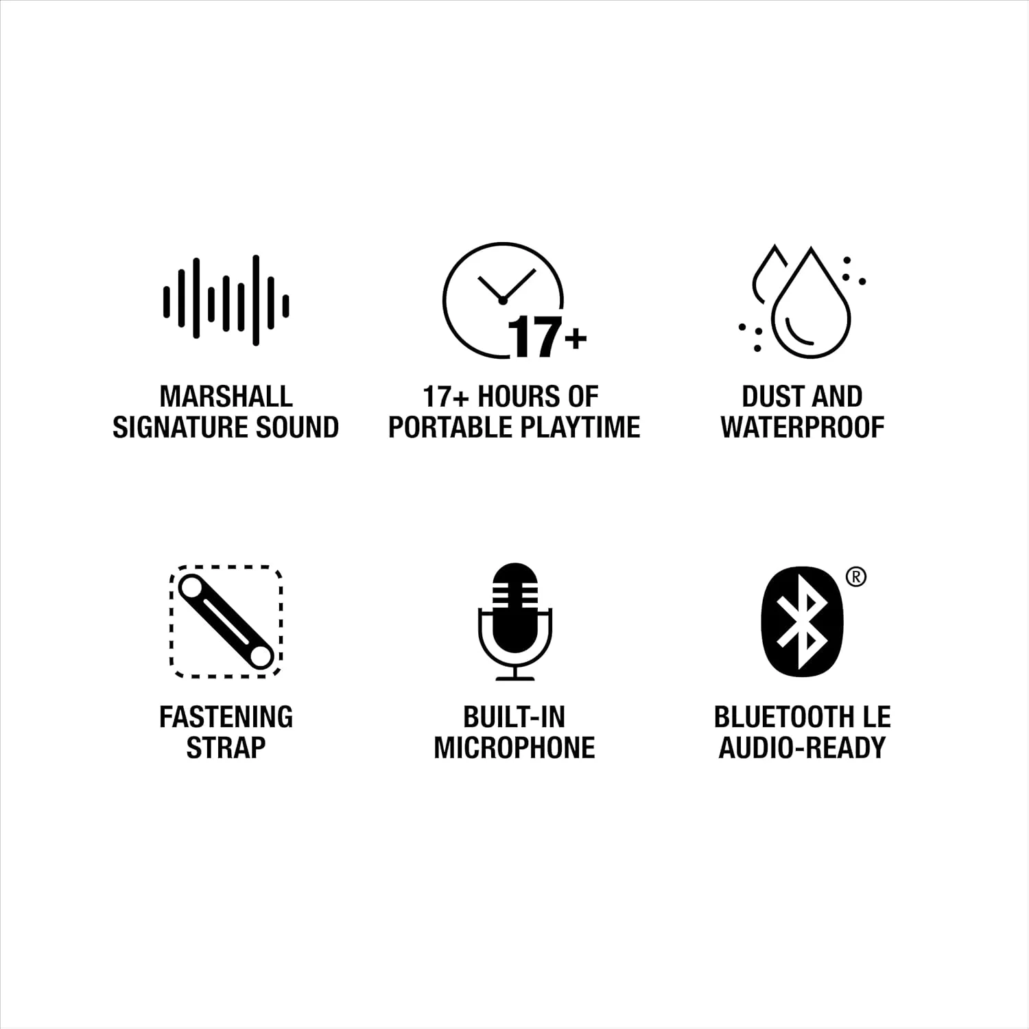 اسپیکر بلوتوثی بی سیم مارشال Willen II، بیش از 17 ساعت پخش، ضد آب IP67 - مشکی و طلایی اسپیکر بلوتوثی بی سیم مارشال Willen II، بیش از 17 ساعت پخش، ضد آب IP67 - مشکی و طلایی