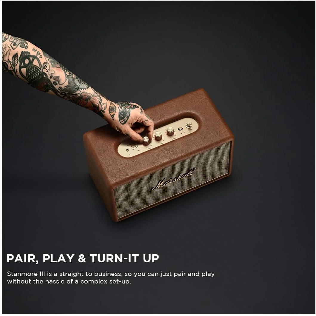 اسپیکر بیسیم خانگی مارشال Stanmore III 50W با بلوتوث 5.2 و ورودیهای متعدد - لذت بردن از صدای مارشال (قهوهای) اسپیکر بیسیم خانگی مارشال Stanmore III 50W با بلوتوث 5.2 و ورودیهای متعدد - لذت بردن از صدای مارشال (قهوهای)