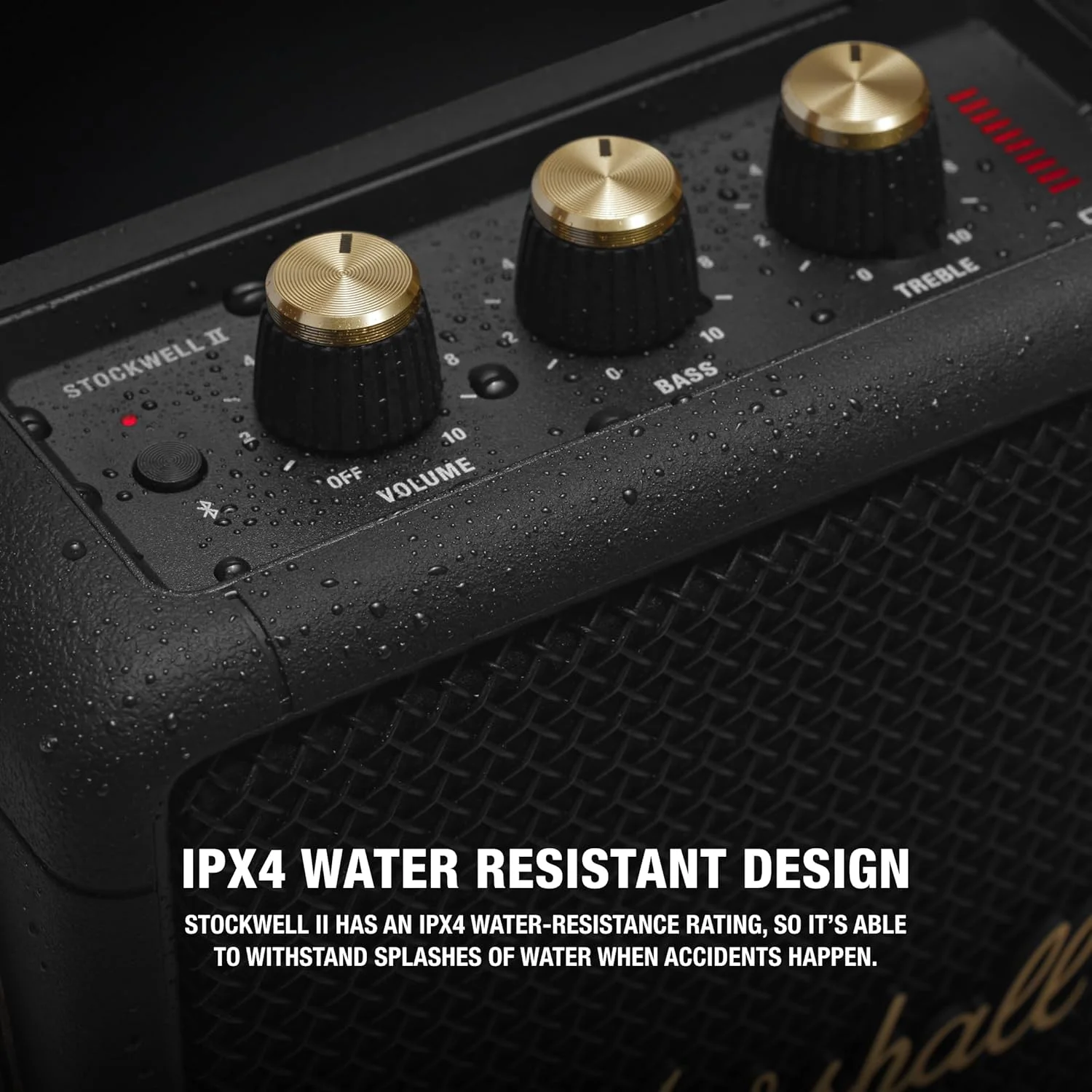 اسپیکر بلوتوثی قابل حمل مارشال Stockwell II با 20+ ساعت پخش، 20 وات - مشکی و برنجی اسپیکر بلوتوثی قابل حمل مارشال Stockwell II با 20+ ساعت پخش، 20 وات - مشکی و برنجی