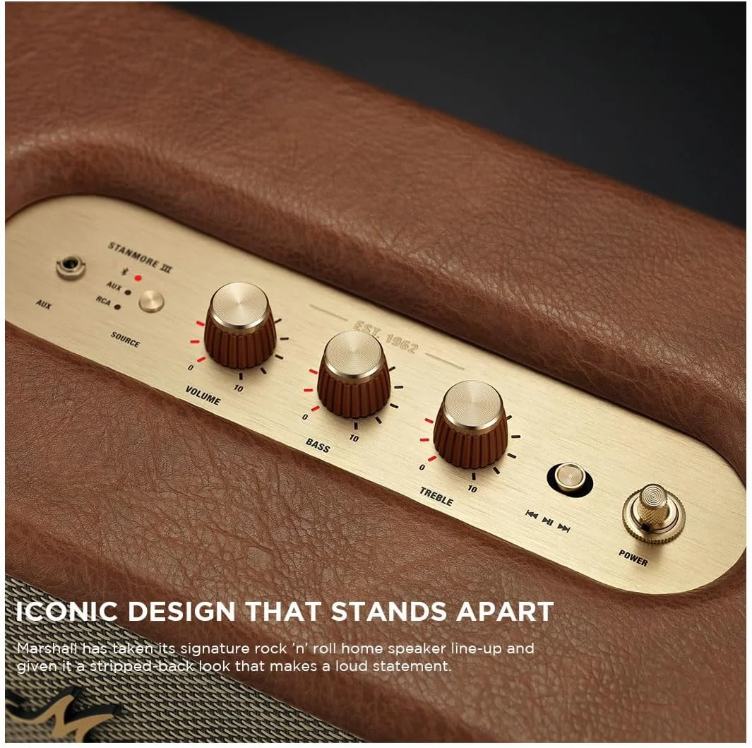 اسپیکر بیسیم خانگی مارشال Stanmore III 50W با بلوتوث 5.2 و ورودیهای متعدد - لذت بردن از صدای مارشال (قهوهای) اسپیکر بیسیم خانگی مارشال Stanmore III 50W با بلوتوث 5.2 و ورودیهای متعدد - لذت بردن از صدای مارشال (قهوهای)