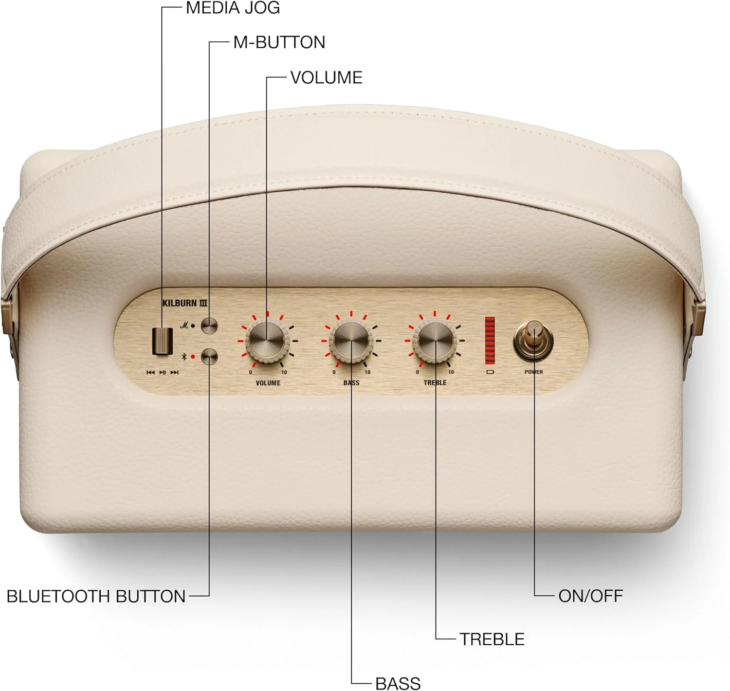 اسپیکر بلوتوثی مارشال Kilburn III - اسپیکر بلوتوثی قابل حمل با مقاومت عالی در برابر آب و بیش از 50 ساعت پخش - کرم اسپیکر بلوتوثی مارشال Kilburn III - اسپیکر بلوتوثی قابل حمل با مقاومت عالی در برابر آب و بیش از 50 ساعت پخش - کرم