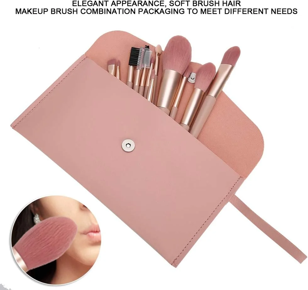 ست برس آرایشی 12 عددی، کیت برس آرایشی حرفه ای مسافرتی، برس سایه چشم، برس رژگونه، ابزار آرایشی، برس های آرایشی پودر، کانسیلر، ترکیب سایه چشم، برس های آرایش صورت