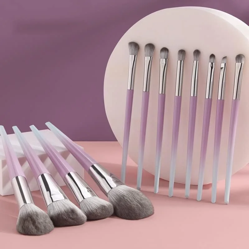 ست 12 عددی برس آرایشی، شامل برسهای بزرگ پودر فیکس، کرم پودر، هایلایتر، کانتور، سایه چشم، ابرو با موهای نرم ست 12 عددی برس آرایشی، شامل برسهای بزرگ پودر فیکس، کرم پودر، هایلایتر، کانتور، سایه چشم، ابرو با موهای نرم