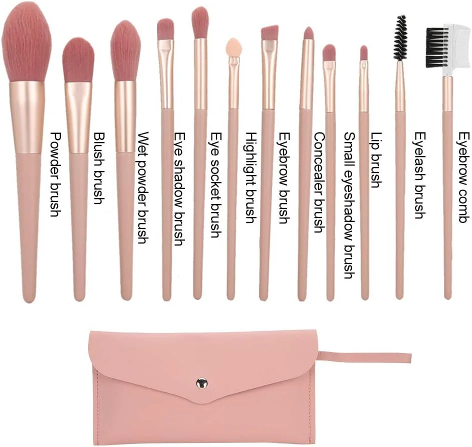 ست برس آرایشی 12 عددی، کیت برس آرایشی حرفه ای مسافرتی، برس سایه چشم، برس رژگونه، ابزار آرایشی، برس های آرایشی پودر، کانسیلر، ترکیب سایه چشم، برس های آرایش صورت