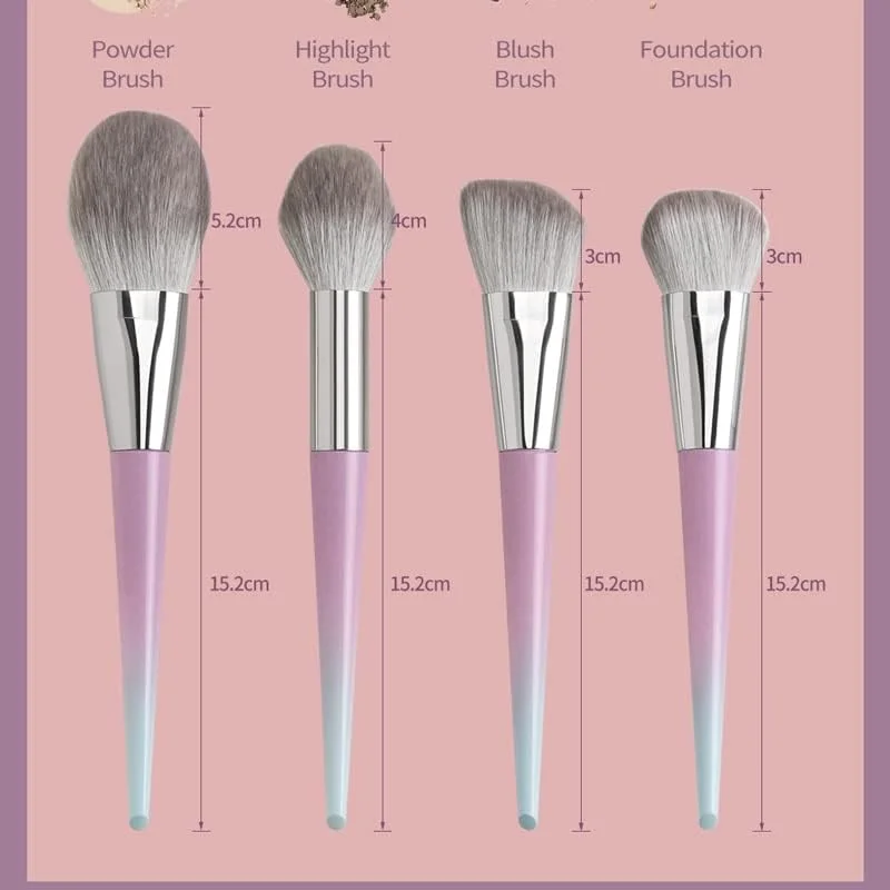 ست 12 عددی برس آرایشی، شامل برسهای بزرگ پودر فیکس، کرم پودر، هایلایتر، کانتور، سایه چشم، ابرو با موهای نرم ست 12 عددی برس آرایشی، شامل برسهای بزرگ پودر فیکس، کرم پودر، هایلایتر، کانتور، سایه چشم، ابرو با موهای نرم