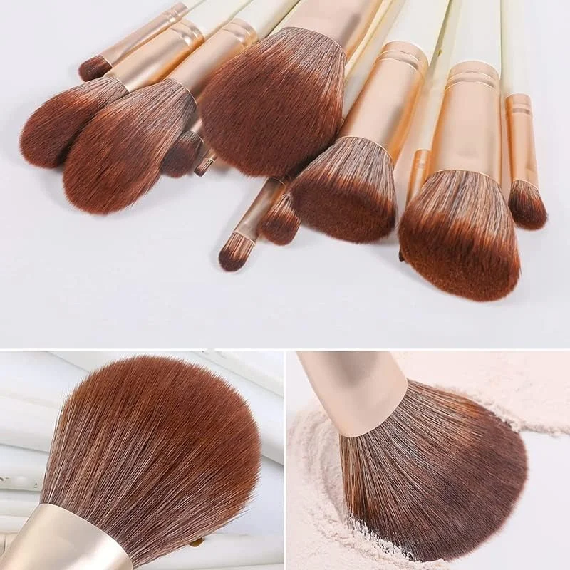 ست 12 عددی برس آرایشی، پودر آرایشی، سایه چشم، کرم پودر، رژگونه، ابزار برس آرایشی به سبک چینی