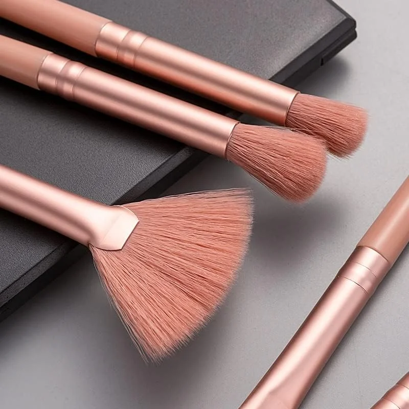 ست 12 عددی برس آرایشی، سایه چشم، ترکیب کننده، خط چشم، مژه، ابرو، بادبزنی، هایلایتر