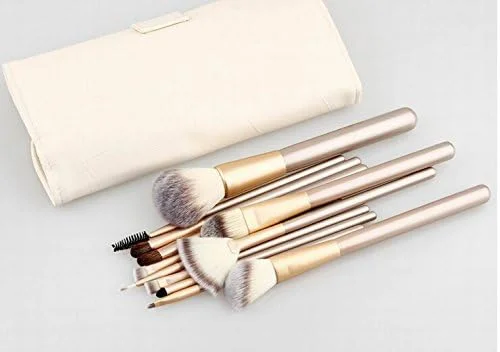 ست 12 عددی برس آرایشی حرفه ای فشن بژ به همراه کیف ست 12 عددی برس آرایشی حرفه ای فشن بژ به همراه کیف