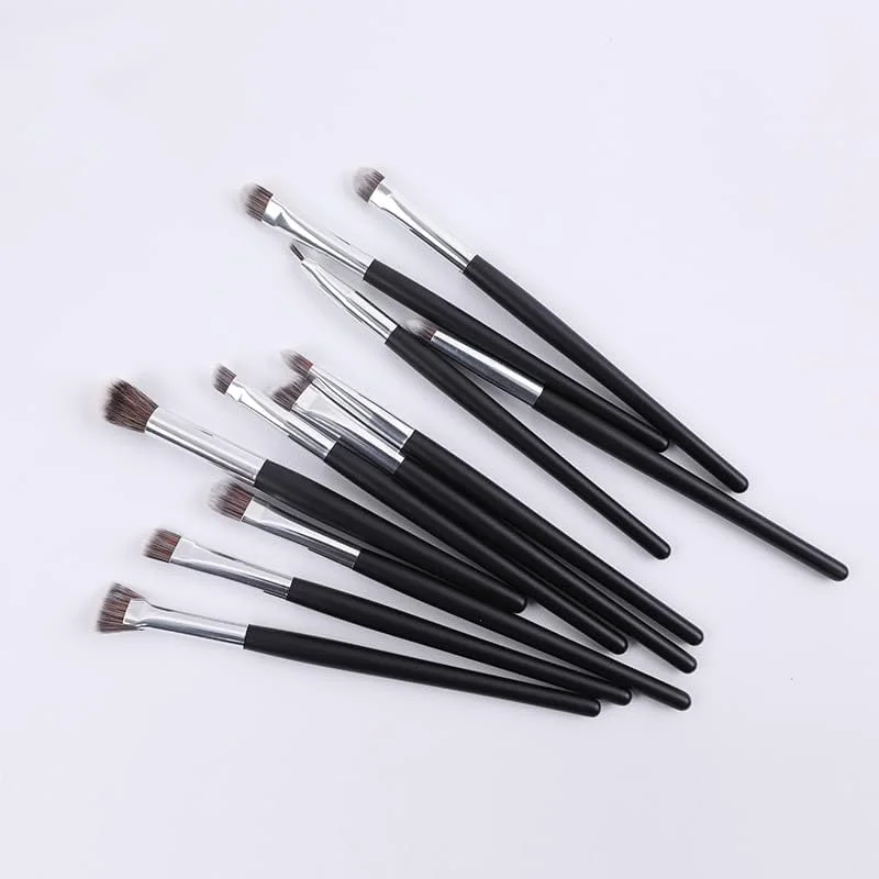 ست 11 عددی برس آرایشی حرفه ای موی نایلونی، شامل برس کرم پودر، سایه چشم، ترکیب کننده و پودر ست 11 عددی برس آرایشی حرفه ای موی نایلونی، شامل برس کرم پودر، سایه چشم، ترکیب کننده و پودر