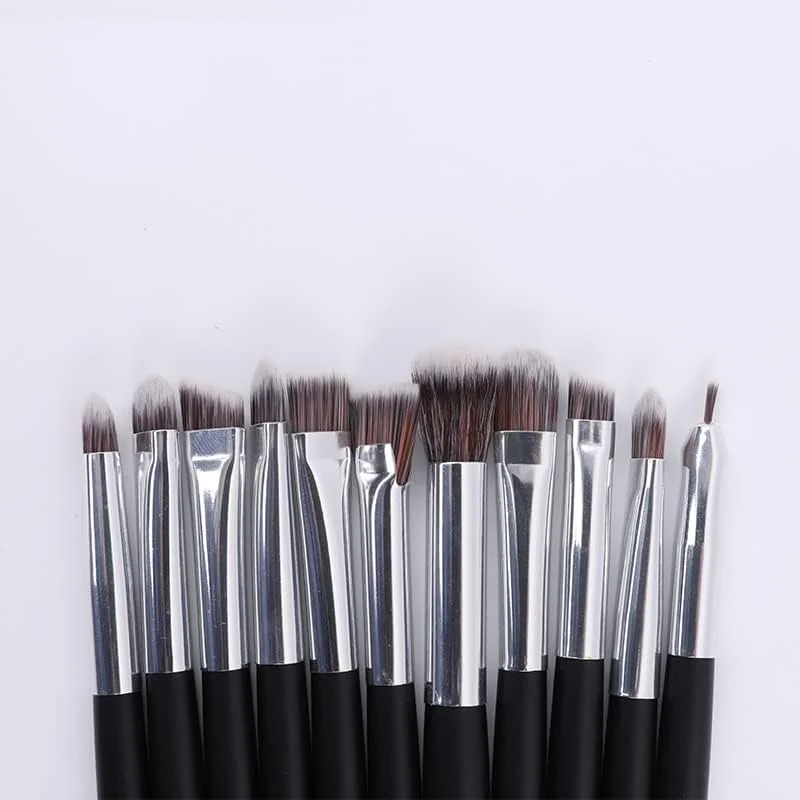 ست 11 عددی برس آرایشی حرفه ای موی نایلونی، شامل برس کرم پودر، سایه چشم، ترکیب کننده و پودر ست 11 عددی برس آرایشی حرفه ای موی نایلونی، شامل برس کرم پودر، سایه چشم، ترکیب کننده و پودر