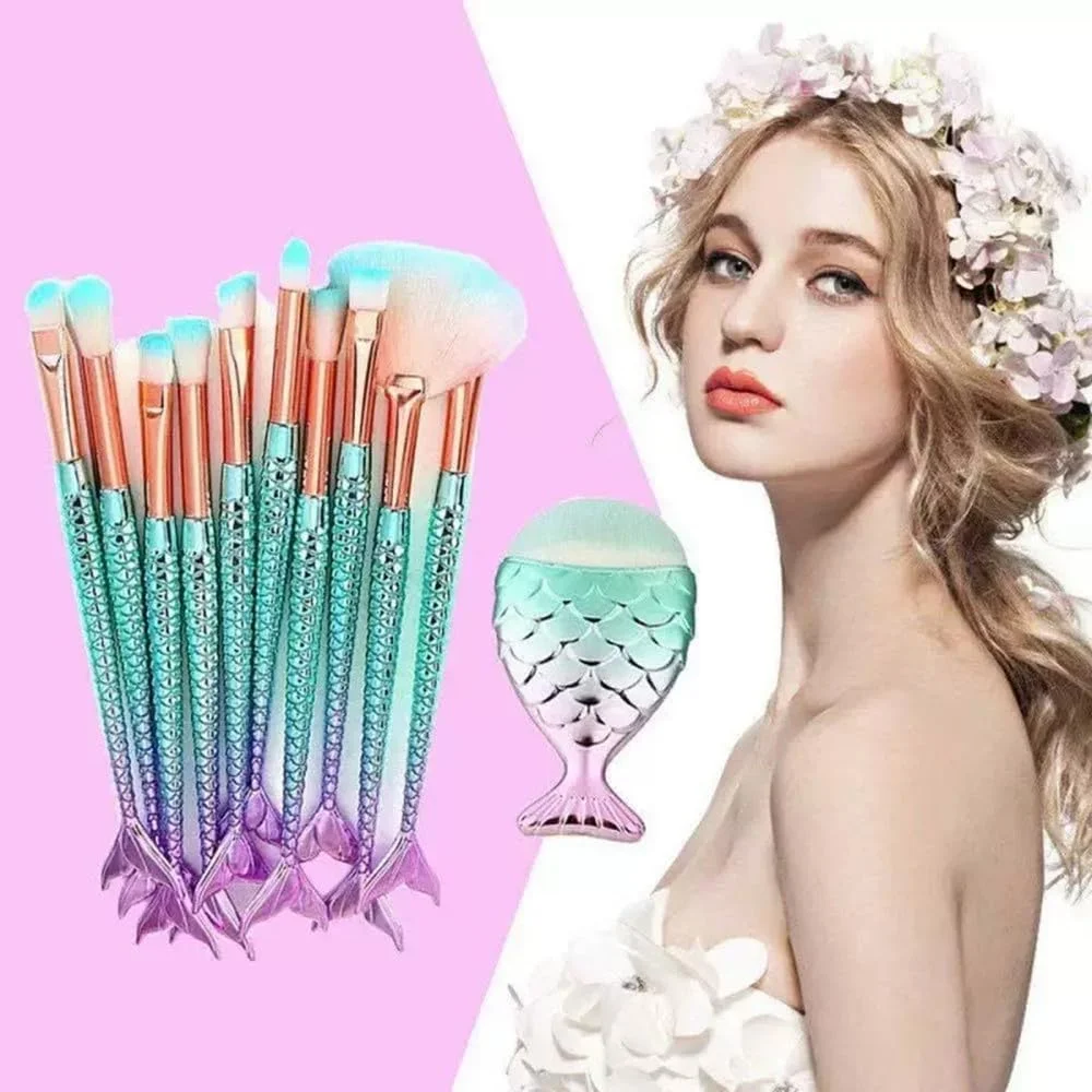 ست 11 عددی برس آرایشی، شامل برس های کرم پودر، ابرو، خط چشم، رژگونه، کانسیلر، لوازم ضروری برای پر کردن سبد عید پاک برای دختران نوجوان/زنان (سبز) ست 11 عددی برس آرایشی، شامل برس های کرم پودر، ابرو، خط چشم، رژگونه، کانسیلر، لوازم ضروری برای پر کردن سبد عید پاک برای دختران نوجوان/زنان (سبز)