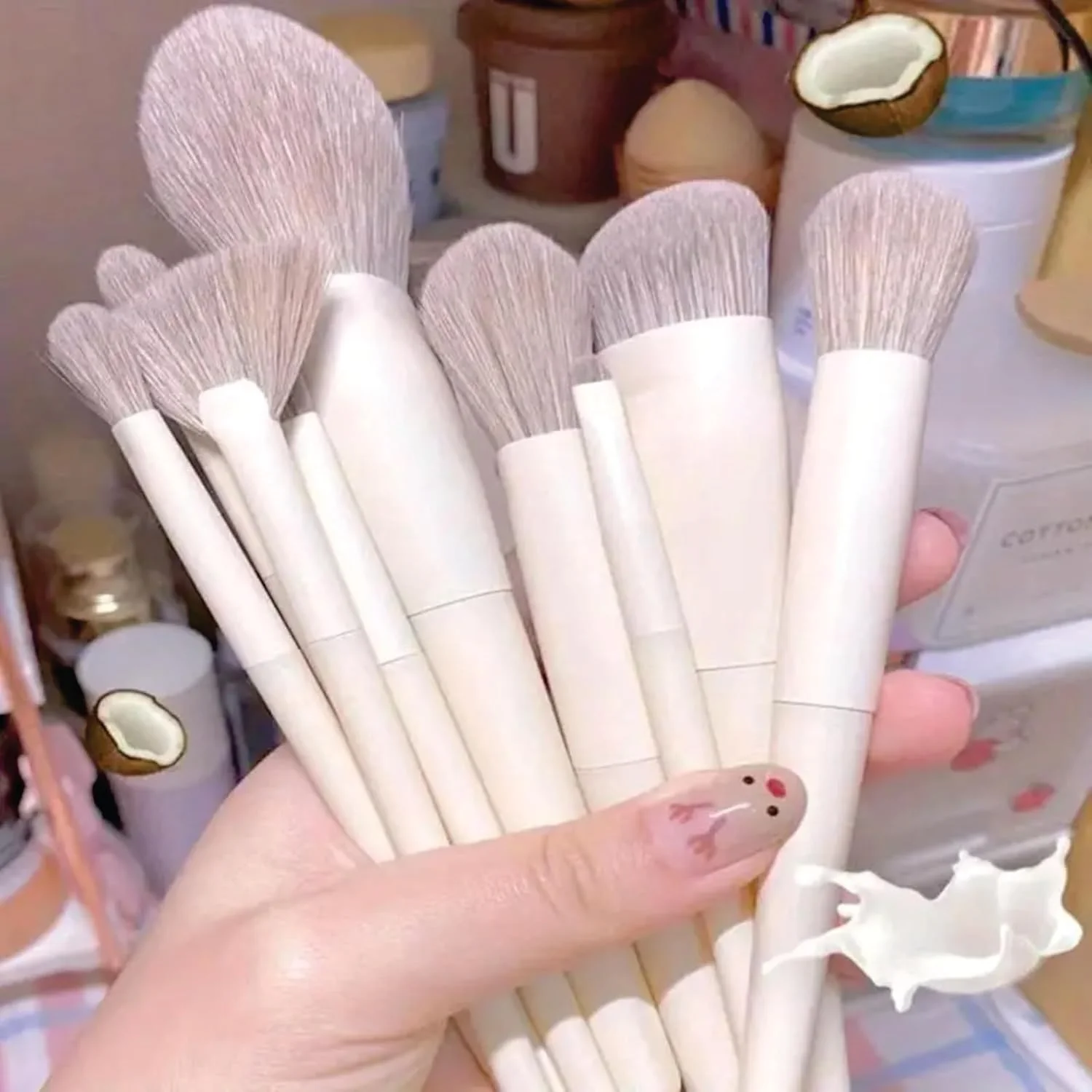 ست 10 عددی برس آرایشی نرم و کرکی مناسب برای کرم پودر، سایه چشم، کانسیلر، رژگونه، برس های سازگار با پوست، ایده آل برای آرایش ست 10 عددی برس آرایشی نرم و کرکی مناسب برای کرم پودر، سایه چشم، کانسیلر، رژگونه، برس های سازگار با پوست، ایده آل برای آرایش