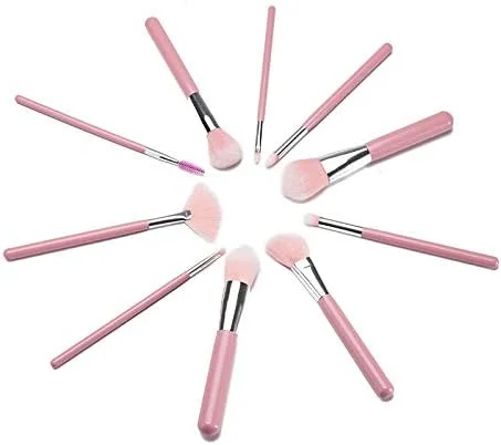 ست 10 عددی برس آرایشی حرفه ای - صورتی