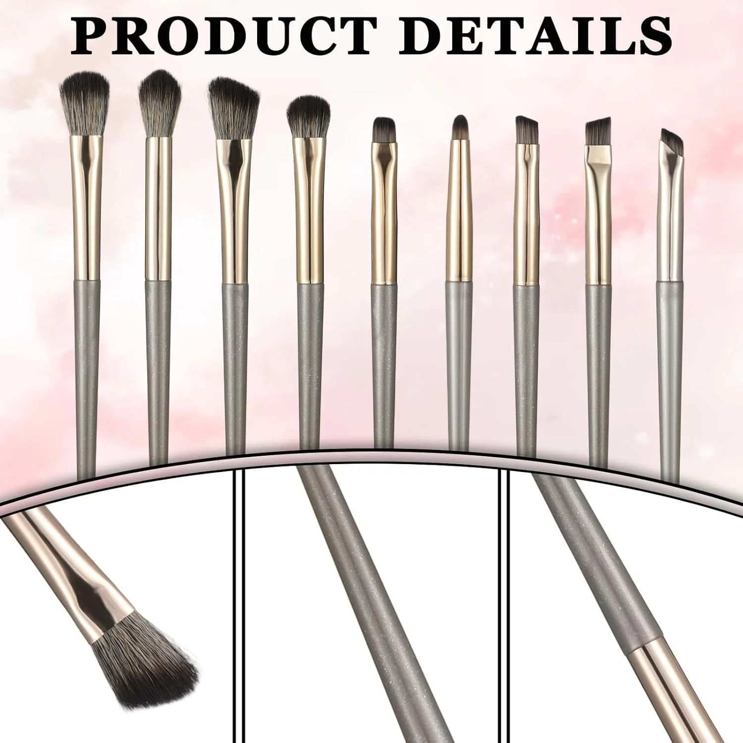 ست 10 عددی برس آرایشی حرفه ای ابرو و خط چشم طلایی، برس سایه چشم کوچک، برس سایه چشم کرکی، برس ابرو زاویه دار برای ترکیب سایه چشم، ابرو، خط چشم و کانسیلر ست 10 عددی برس آرایشی حرفه ای ابرو و خط چشم طلایی، برس سایه چشم کوچک، برس سایه چشم کرکی، برس ابرو زاویه دار برای ترکیب سایه چشم، ابرو، خط چشم و کانسیلر