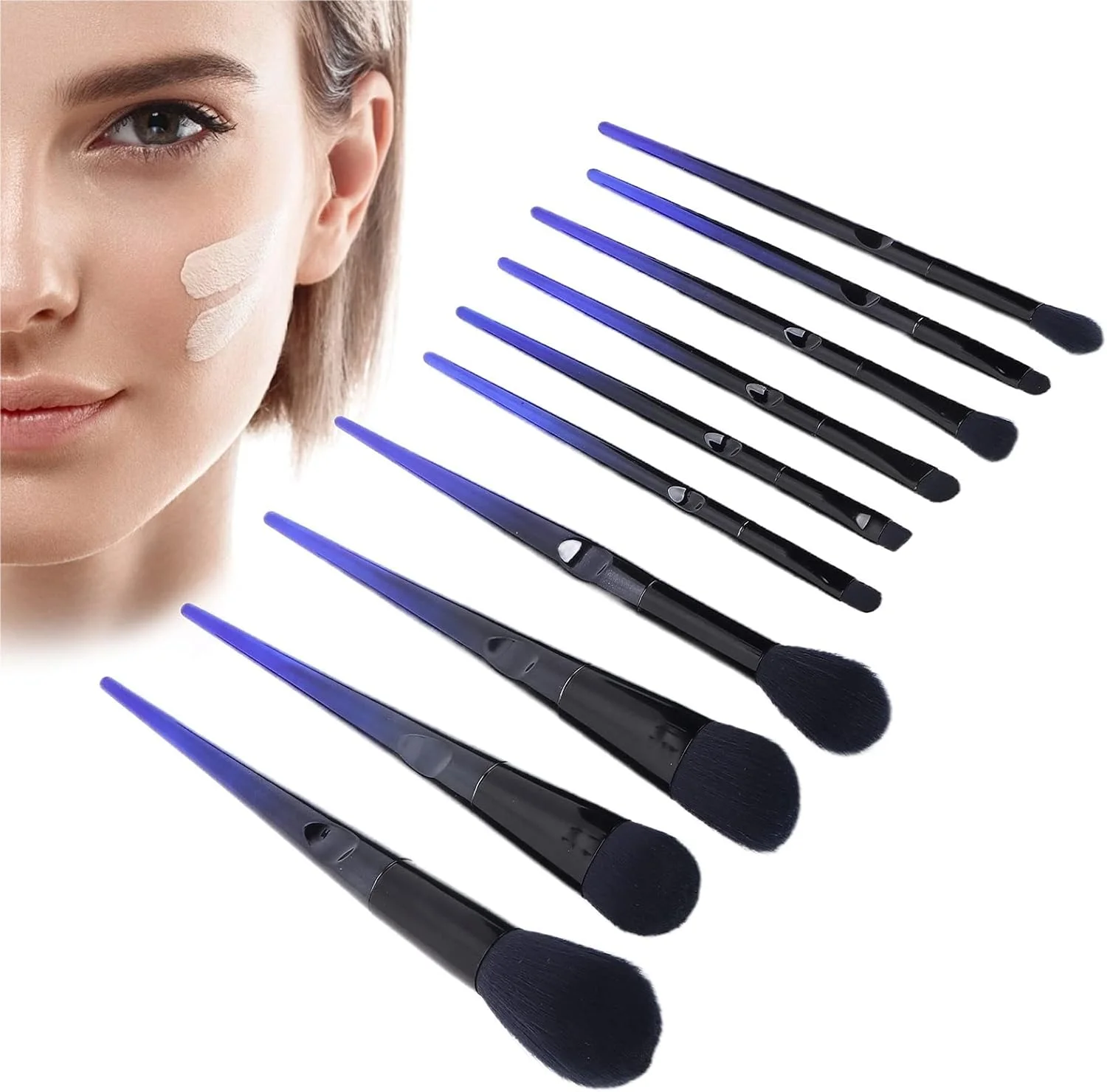 ست برس آرایشی 10 عددی سایه چشم و رژگونه، برس آرایشی نرم و قابل حمل حرفه ای، ابزار آرایش برای زنان ست برس آرایشی 10 عددی سایه چشم و رژگونه، برس آرایشی نرم و قابل حمل حرفه ای، ابزار آرایش برای زنان