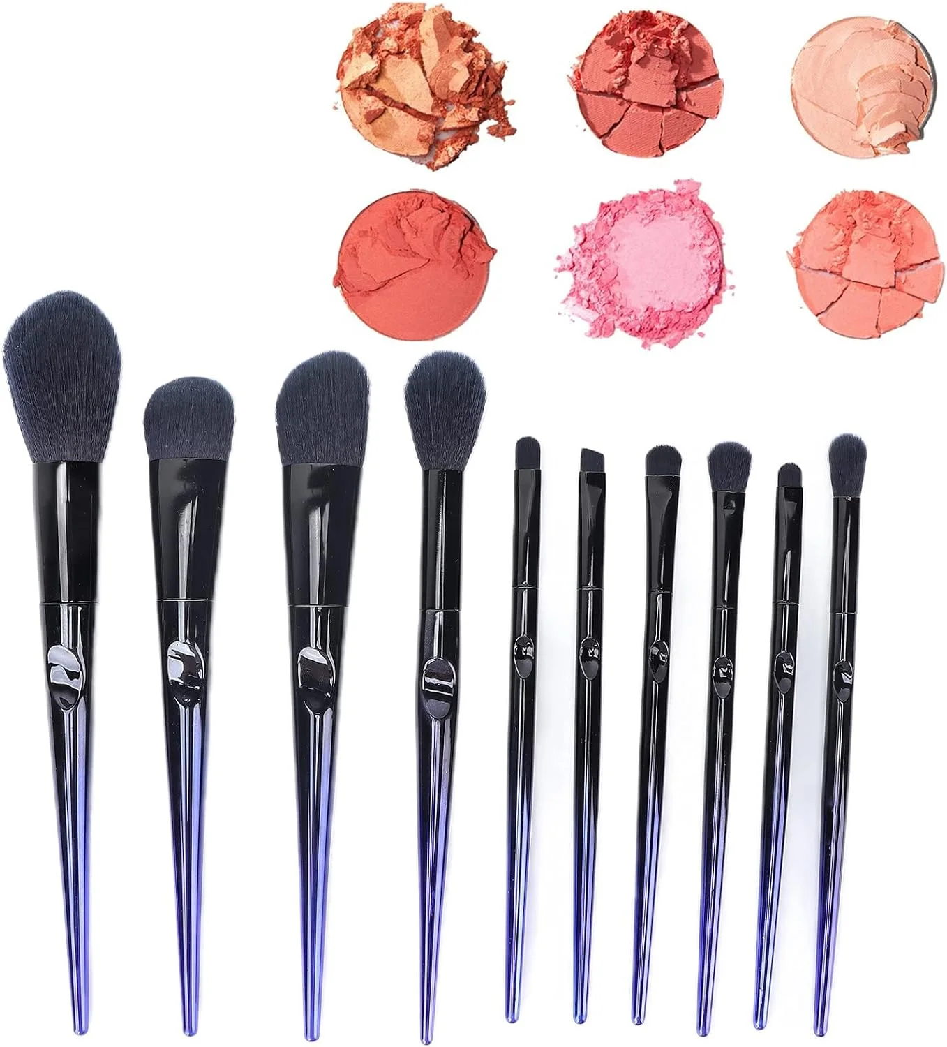 ست برس آرایشی 10 عددی سایه چشم و رژگونه، برس آرایشی نرم و قابل حمل حرفه ای، ابزار آرایش برای زنان ست برس آرایشی 10 عددی سایه چشم و رژگونه، برس آرایشی نرم و قابل حمل حرفه ای، ابزار آرایش برای زنان
