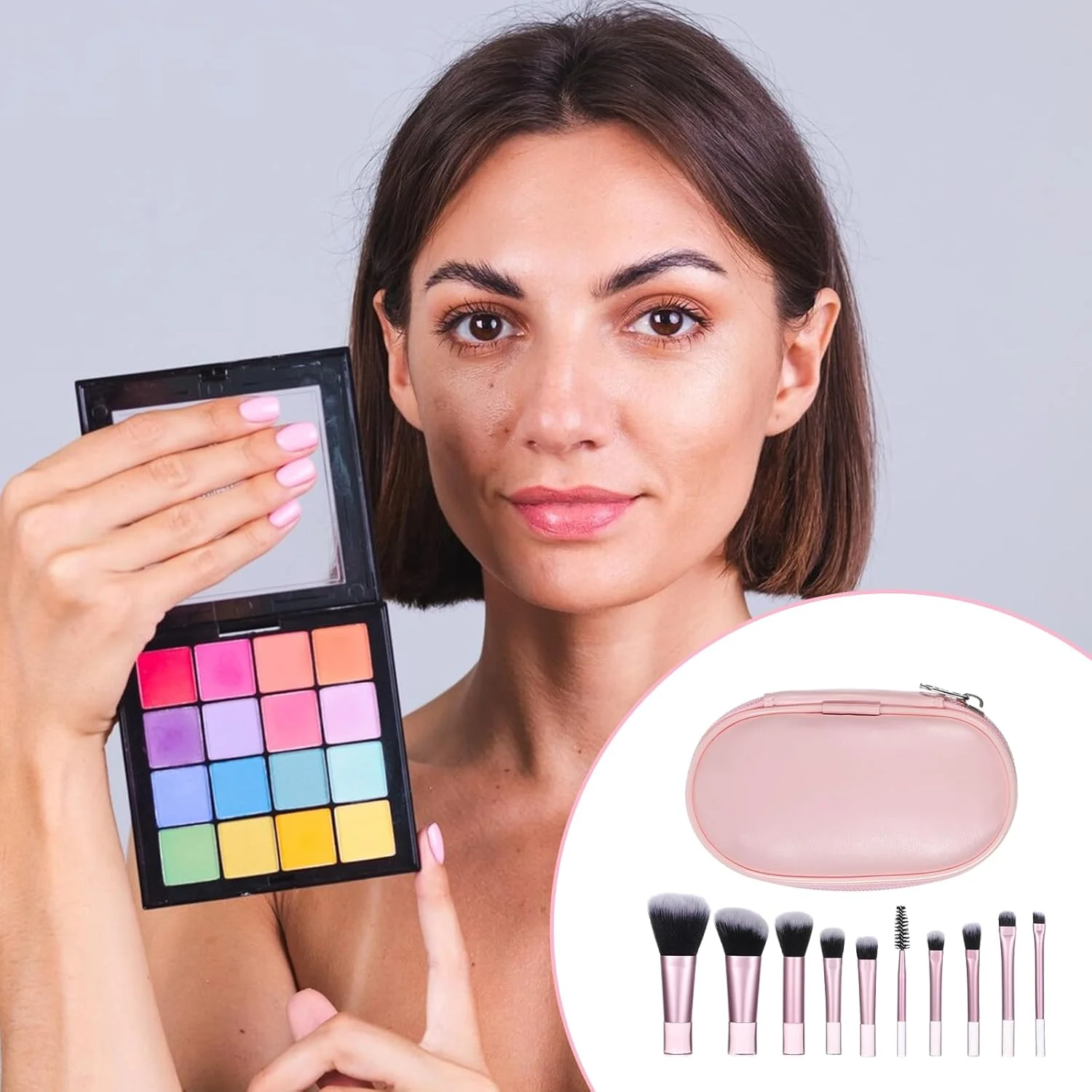 ست برس آرایشی مسافرتی 10 عددی مینی با کیف صورتی، برس های آرایشی سایز مسافرتی قابل حمل، برس های آرایشی حرفه ای، کیت لوازم ضروری مسافرتی برای زنان و دختران، برس کرم پودر، رژگونه، پودر، سایه چشم ست برس آرایشی مسافرتی 10 عددی مینی با کیف صورتی، برس های آرایشی سایز مسافرتی قابل حمل، برس های آرایشی حرفه ای، کیت لوازم ضروری مسافرتی برای زنان و دختران، برس کرم پودر، رژگونه، پودر، سایه چشم