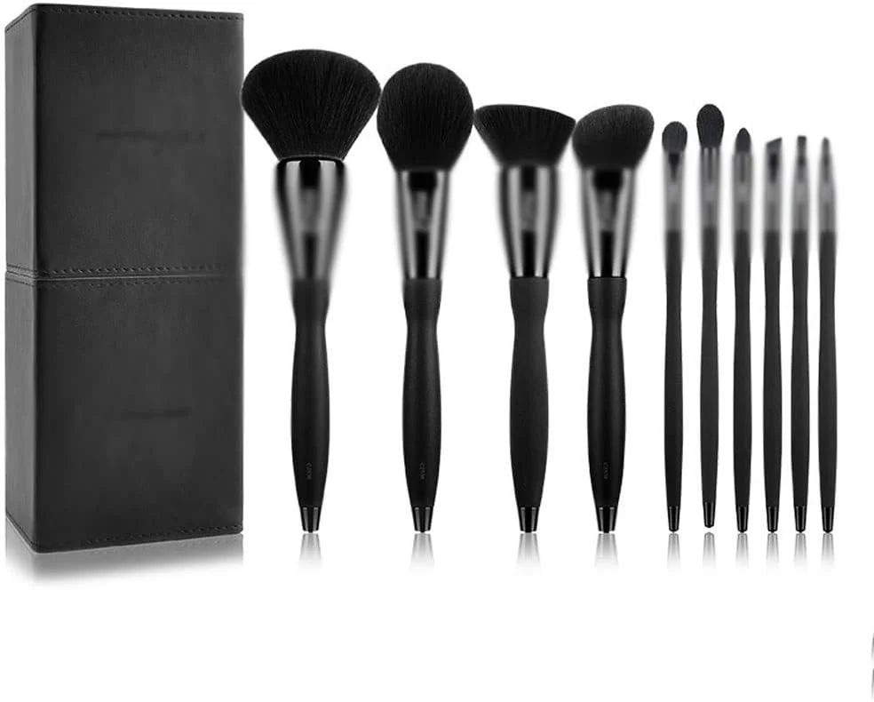 ست 10 عددی برس آرایشی به همراه کیف استوانه ای، مجموعه کامل ابزار آرایش