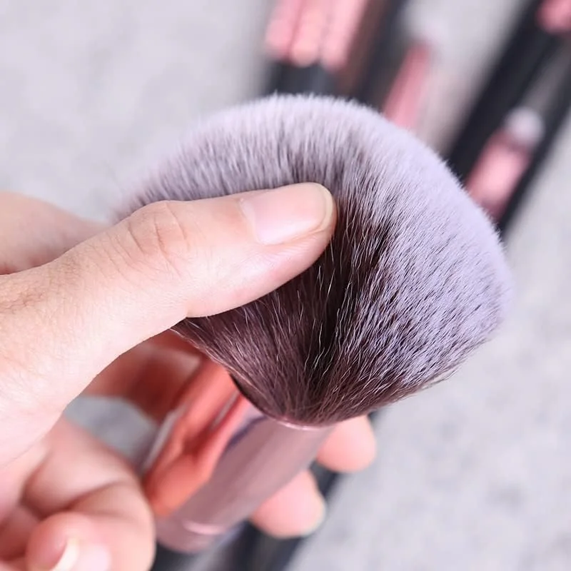 ست 10 عددی برس آرایشی و برس صورت موی بزرگ ابزار آرایش موی نرم (D)