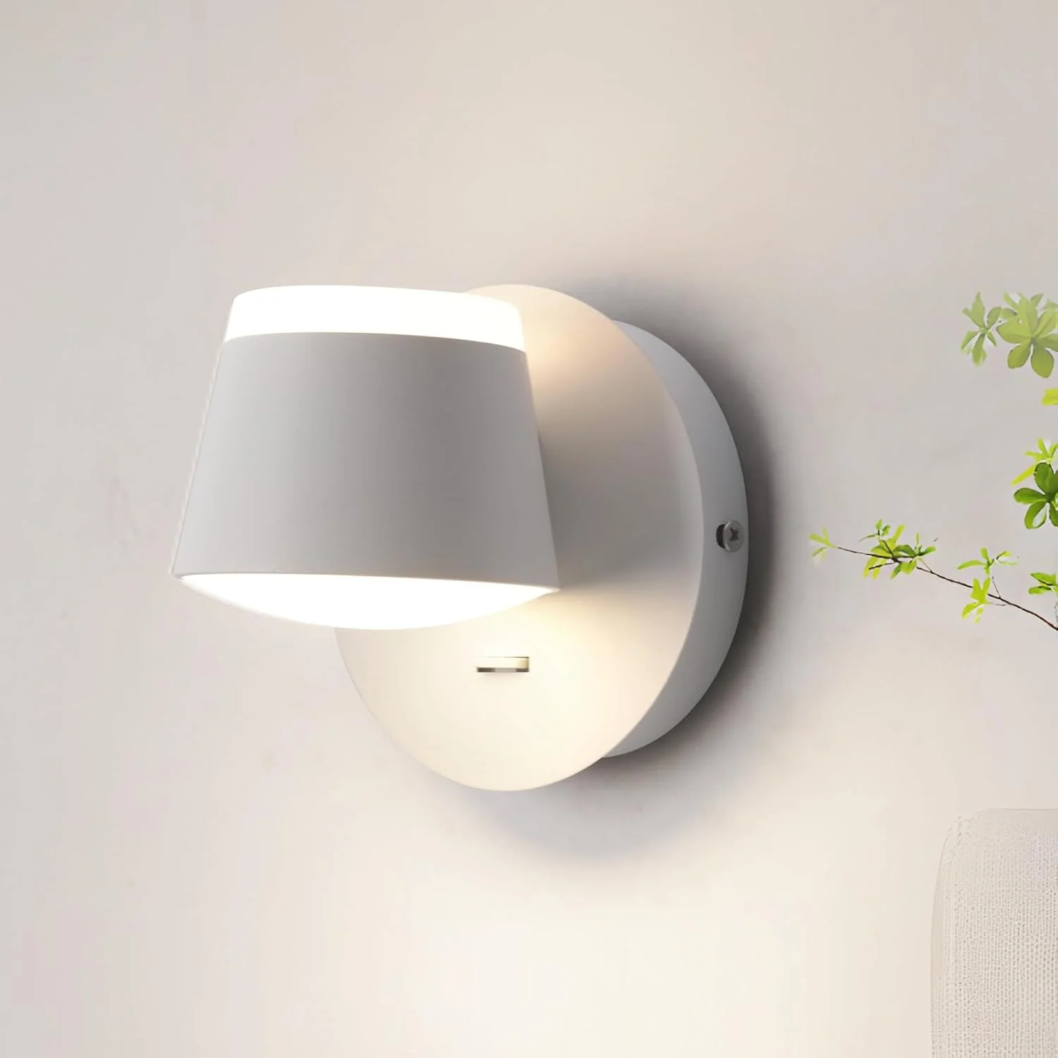 چراغ دیواری LED مدرن و مینیمالیستی YATAI، 8 وات، سفید، 4000K سفید گرم، دارای سر لامپ چرخشی قابل تنظیم، چراغ دیواری آکریلیک و فلزی برای اتاق خواب، اتاق غذاخوری، راهرو، کنار تخت