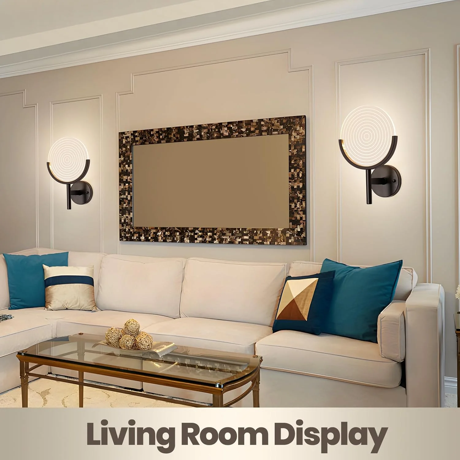 چراغ دیواری LED مدل YT YATAI LIGHTING، چراغ دیواری تزئینی 12 وات اکریلیک، چراغ دیواری گرد مدرن با قابلیت تنظیم دمای رنگ در 3 حالت برای اتاق نشیمن، اتاق خواب، راهرو، پله ها و بالکن