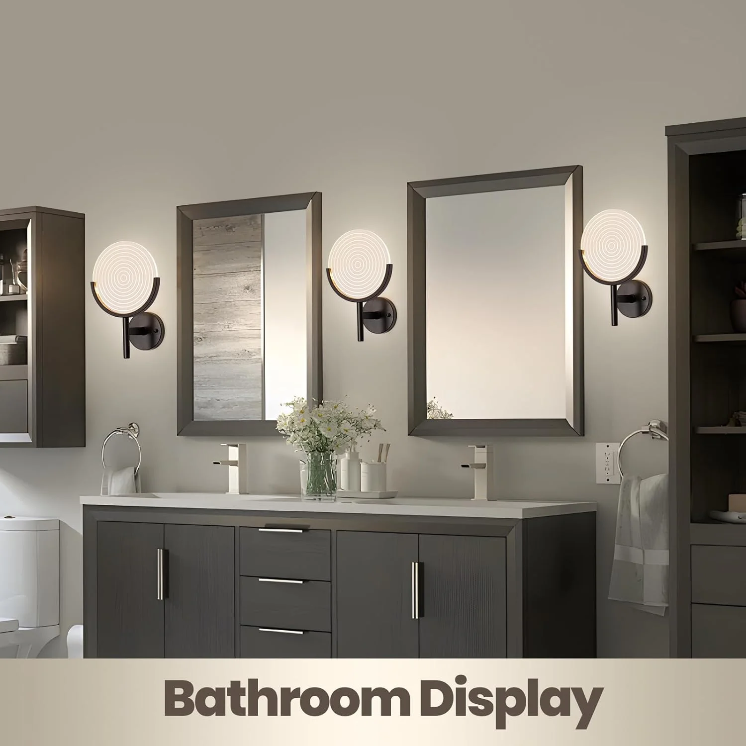 چراغ دیواری LED مدل YT YATAI LIGHTING، چراغ دیواری تزئینی 12 وات اکریلیک، چراغ دیواری گرد مدرن با قابلیت تنظیم دمای رنگ در 3 حالت برای اتاق نشیمن، اتاق خواب، راهرو، پله ها و بالکن