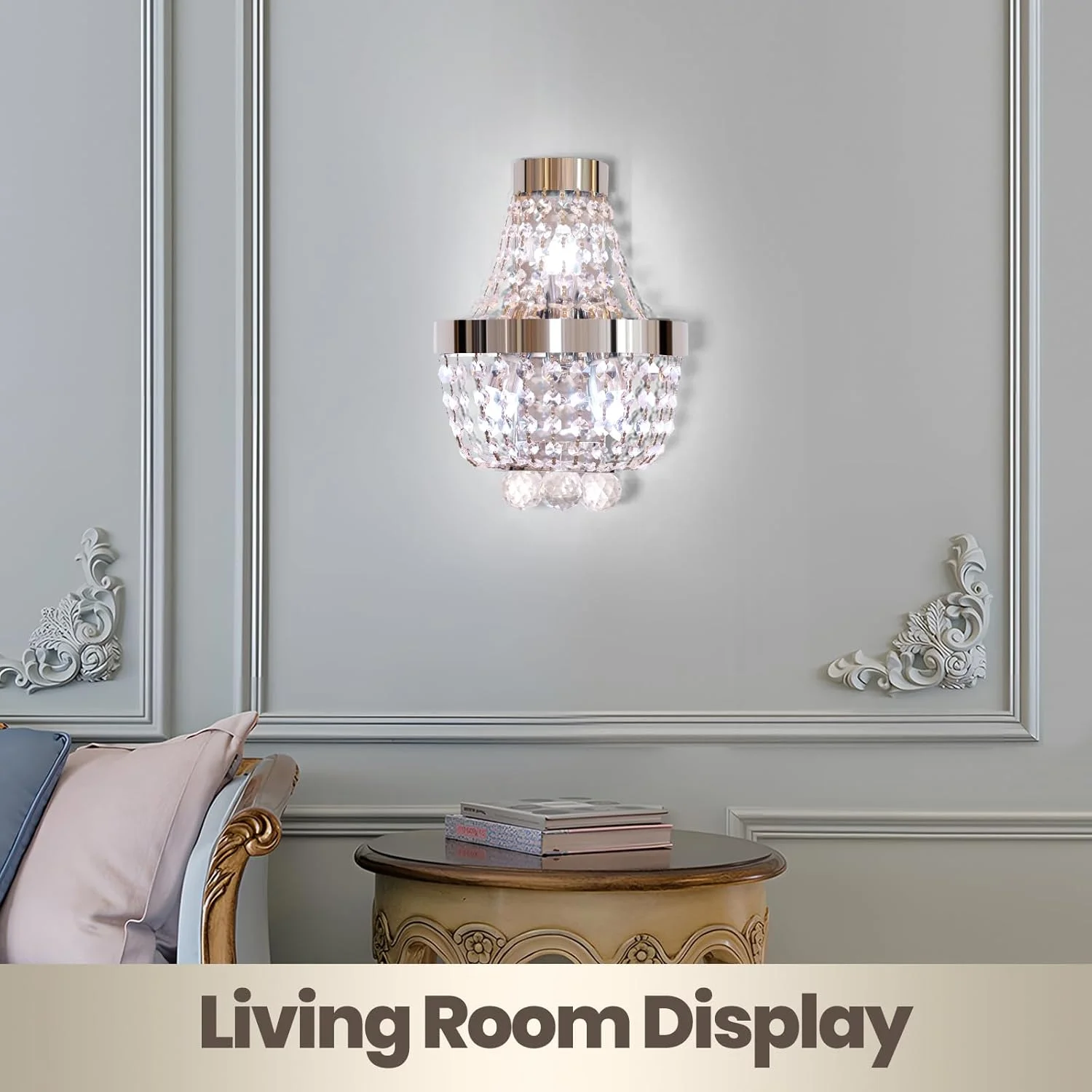 چراغ دیواری کریستالی YT YATAI LIGHTING، شمعدان نقره ای با لامپ E14، چراغ دیواری نقره ای برای کنار تخت اتاق خواب، اتاق نشیمن، اتاق غذاخوری و راهرو - شامل لامپ، گرم (4000K) چراغ دیواری کریستالی YT YATAI LIGHTING، شمعدان نقره ای با لامپ E14، چراغ دیواری نقره ای برای کنار تخت اتاق خواب، اتاق نشیمن، اتاق غذاخوری و راهرو - شامل لامپ، گرم (4000K)
