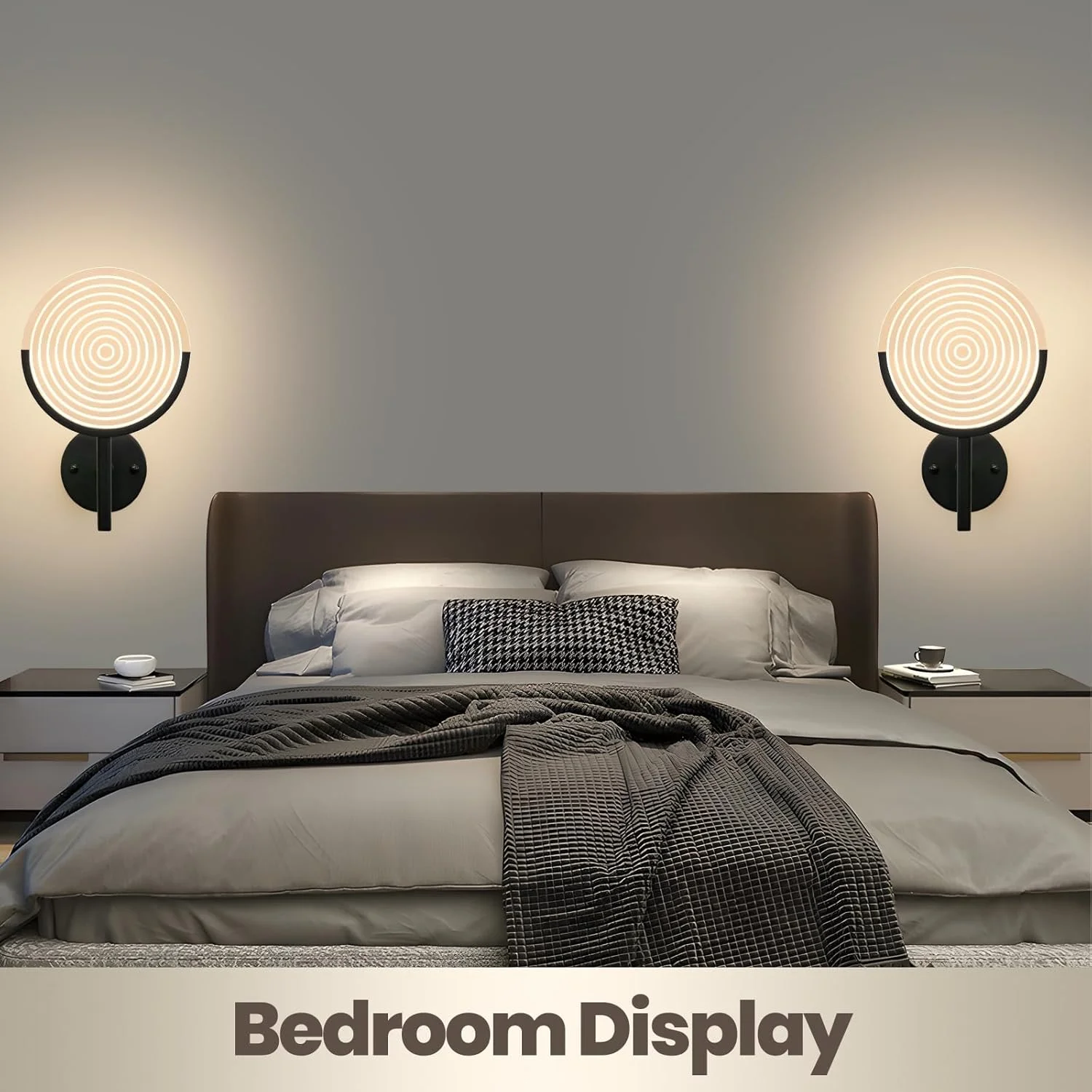 چراغ دیواری LED مدل YT YATAI LIGHTING، چراغ دیواری تزئینی 12 وات اکریلیک، چراغ دیواری گرد مدرن با قابلیت تنظیم دمای رنگ در 3 حالت برای اتاق نشیمن، اتاق خواب، راهرو، پله ها و بالکن