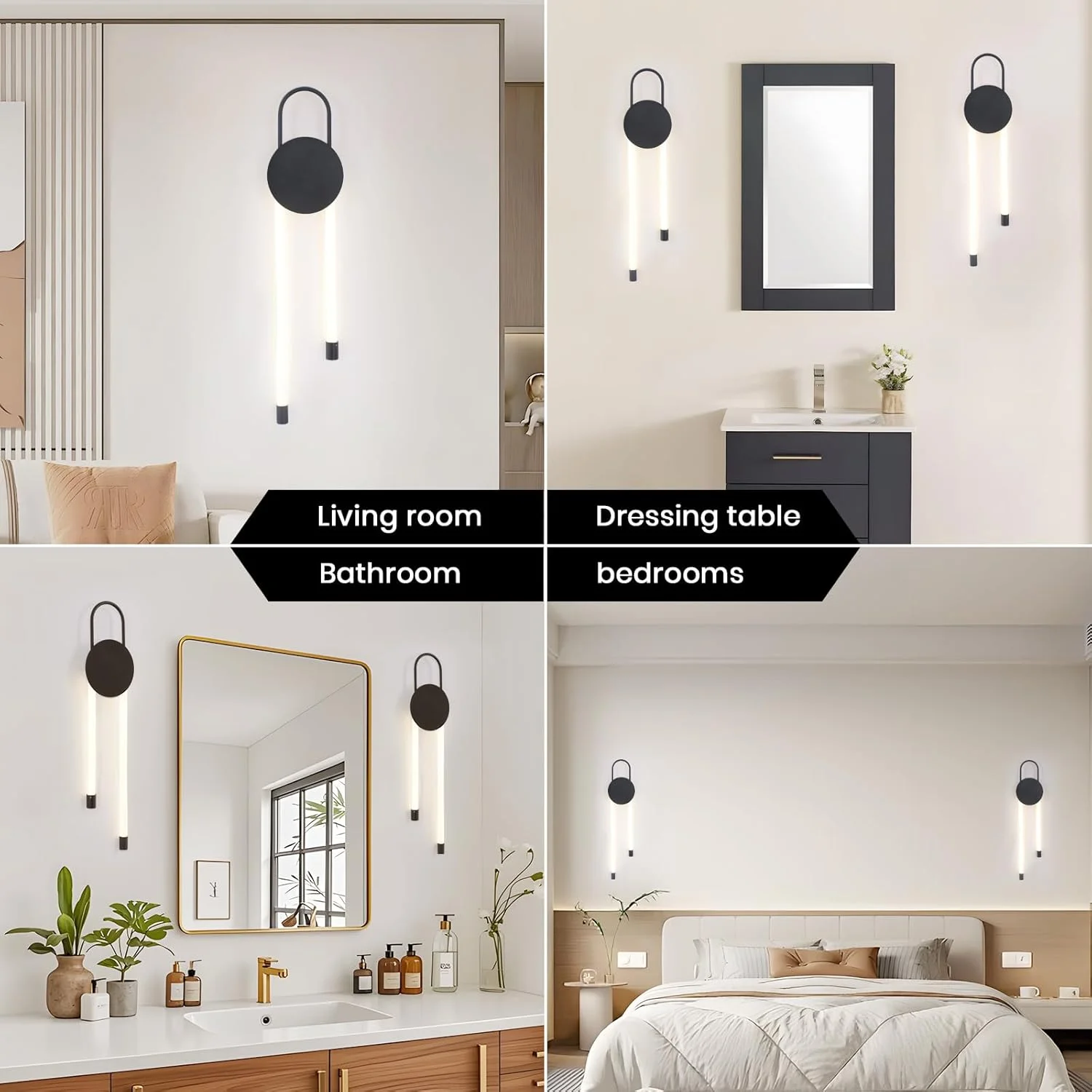 چراغ دیواری LED مدرن مشکی YATAI، چراغ دیواری 16 واتی سه رنگ با قابلیت تنظیم نور، نور گرم/خنثی/سفید قابل تنظیم با کنترل سوئیچ، فیکسچر آلومینیومی و اکریلیک مینیمالیستی برای اتاق خواب، راهرو، اتاق نشیمن چراغ دیواری LED مدرن مشکی YATAI، چراغ دیواری 16 واتی سه رنگ با قابلیت تنظیم نور، نور گرم/خنثی/سفید قابل تنظیم با کنترل سوئیچ، فیکسچر آلومینیومی و اکریلیک مینیمالیستی برای اتاق خواب، راهرو، اتاق نشیمن