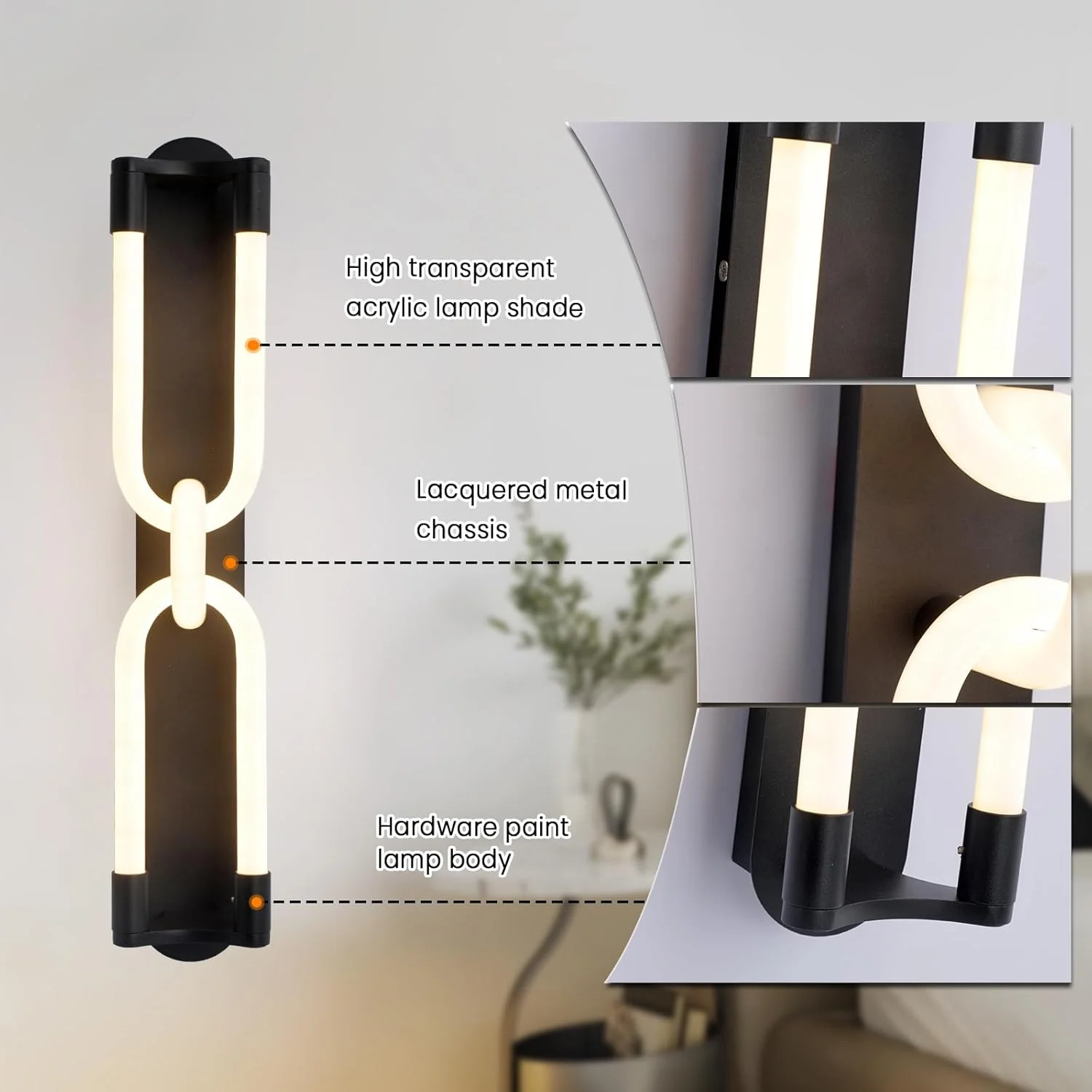 چراغ دیواری ال ای دی مدرن YATAI، چراغ دیواری مشکی 45 سانتی متری با کنترل سوئیچ، کم نور کننده 3 رنگ 18 وات (3000K-6000K) برای اتاق خواب، اتاق نشیمن، کنار آینه، میز آرایش چراغ دیواری ال ای دی مدرن YATAI، چراغ دیواری مشکی 45 سانتی متری با کنترل سوئیچ، کم نور کننده 3 رنگ 18 وات (3000K-6000K) برای اتاق خواب، اتاق نشیمن، کنار آینه، میز آرایش