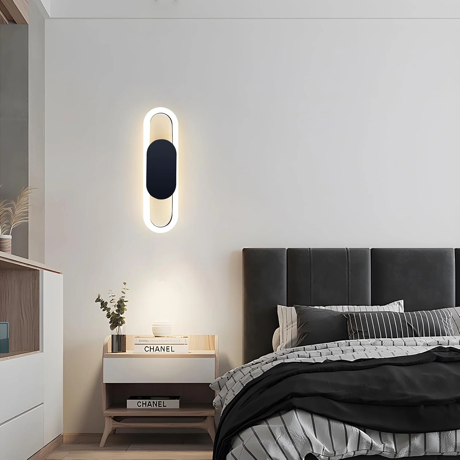 چراغ دیواری LED مدرن YT YATAI LIGHTING برای اتاق نشیمن، اتاق خواب و کنار تخت، چراغ دیواری تزئینی با قابلیت تنظیم 3 دمای رنگ (مشکی) چراغ دیواری LED مدرن YT YATAI LIGHTING برای اتاق نشیمن، اتاق خواب و کنار تخت، چراغ دیواری تزئینی با قابلیت تنظیم 3 دمای رنگ (مشکی)