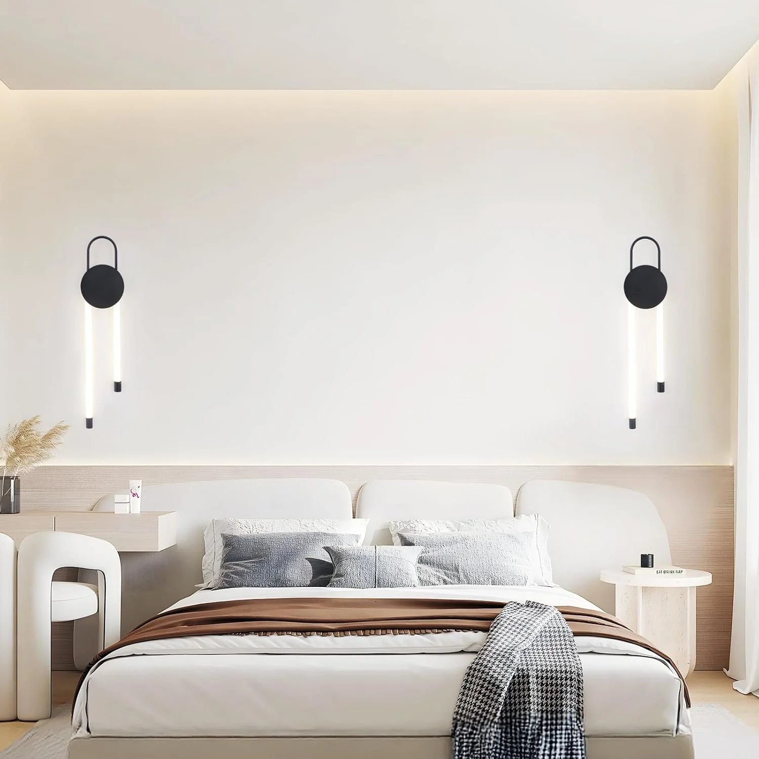 چراغ دیواری LED مدرن مشکی YATAI، چراغ دیواری 16 واتی سه رنگ با قابلیت تنظیم نور، نور گرم/خنثی/سفید قابل تنظیم با کنترل سوئیچ، فیکسچر آلومینیومی و اکریلیک مینیمالیستی برای اتاق خواب، راهرو، اتاق نشیمن چراغ دیواری LED مدرن مشکی YATAI، چراغ دیواری 16 واتی سه رنگ با قابلیت تنظیم نور، نور گرم/خنثی/سفید قابل تنظیم با کنترل سوئیچ، فیکسچر آلومینیومی و اکریلیک مینیمالیستی برای اتاق خواب، راهرو، اتاق نشیمن