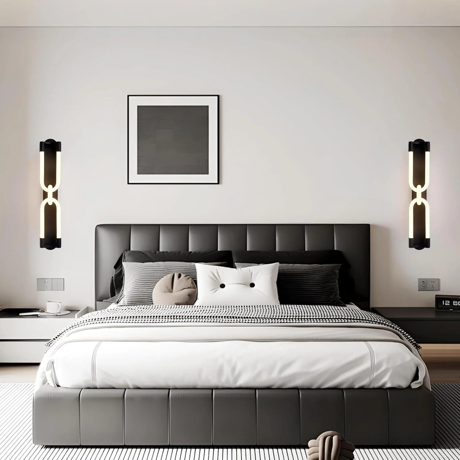 چراغ دیواری ال ای دی مدرن YATAI، چراغ دیواری مشکی 45 سانتی متری با کنترل سوئیچ، کم نور کننده 3 رنگ 18 وات (3000K-6000K) برای اتاق خواب، اتاق نشیمن، کنار آینه، میز آرایش چراغ دیواری ال ای دی مدرن YATAI، چراغ دیواری مشکی 45 سانتی متری با کنترل سوئیچ، کم نور کننده 3 رنگ 18 وات (3000K-6000K) برای اتاق خواب، اتاق نشیمن، کنار آینه، میز آرایش